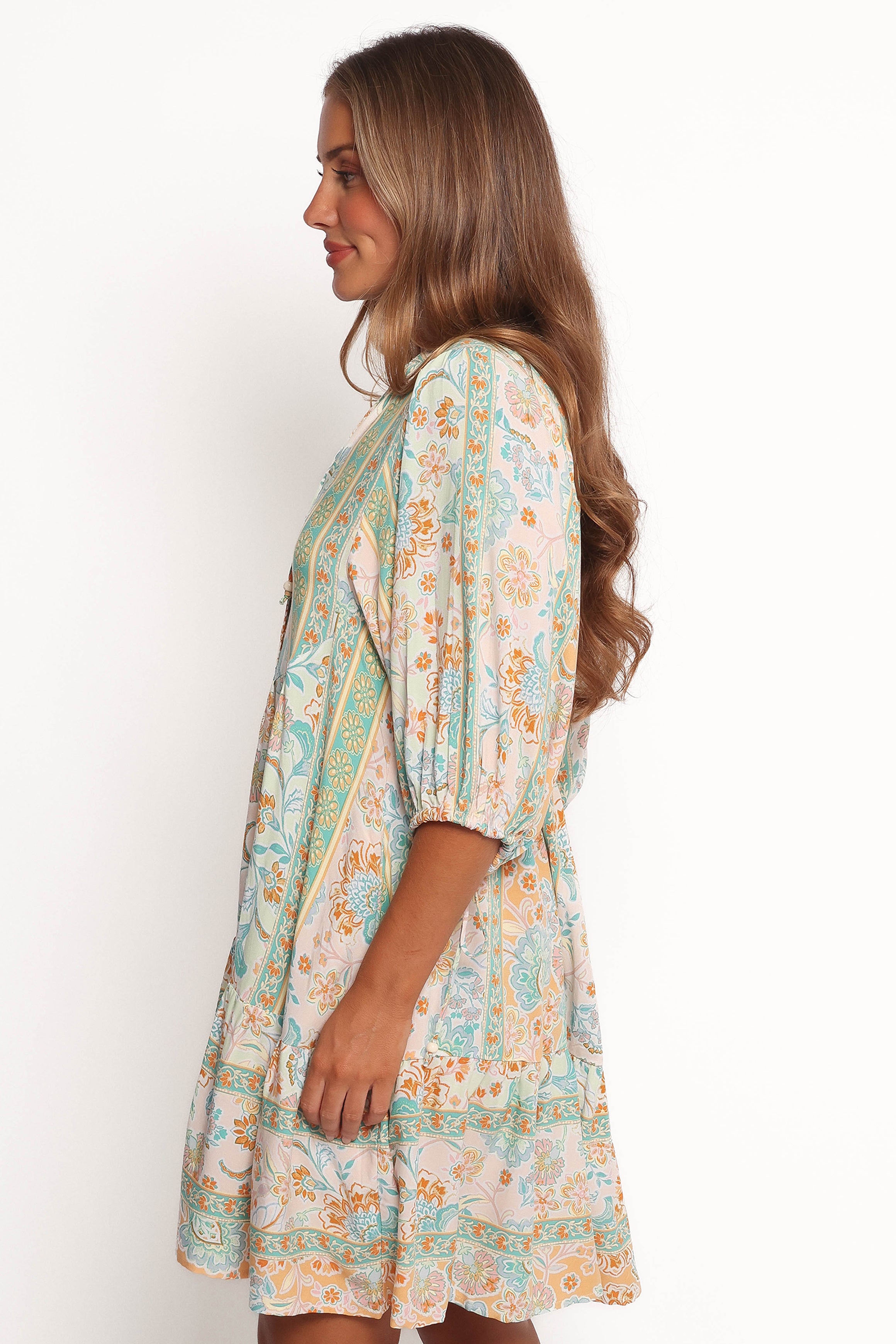 Petal and Pup USA DRESSES Arden Mini Dress - Green Multi