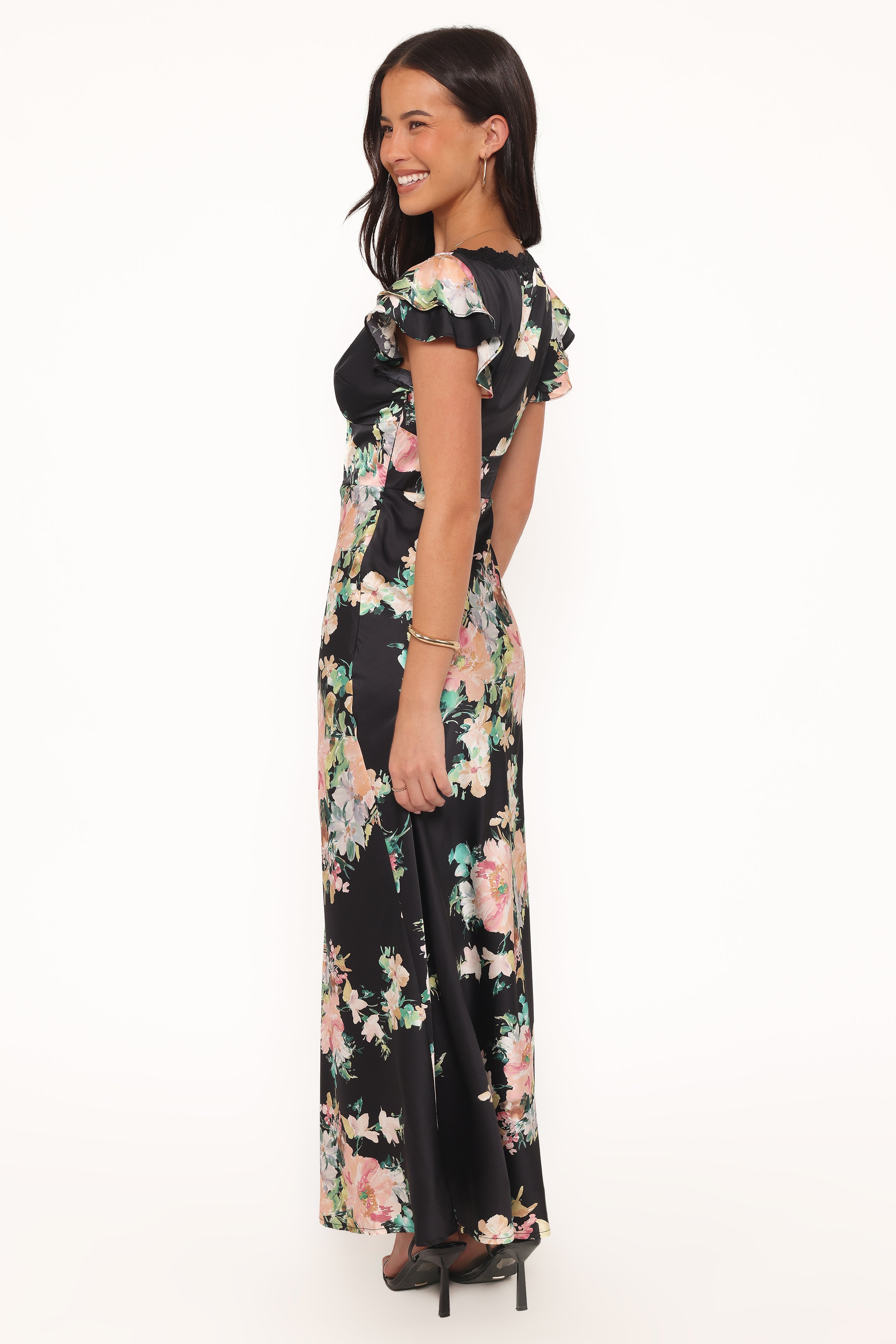 Petal and Pup USA DRESSES Arella Maxi Dress - Black Floral
