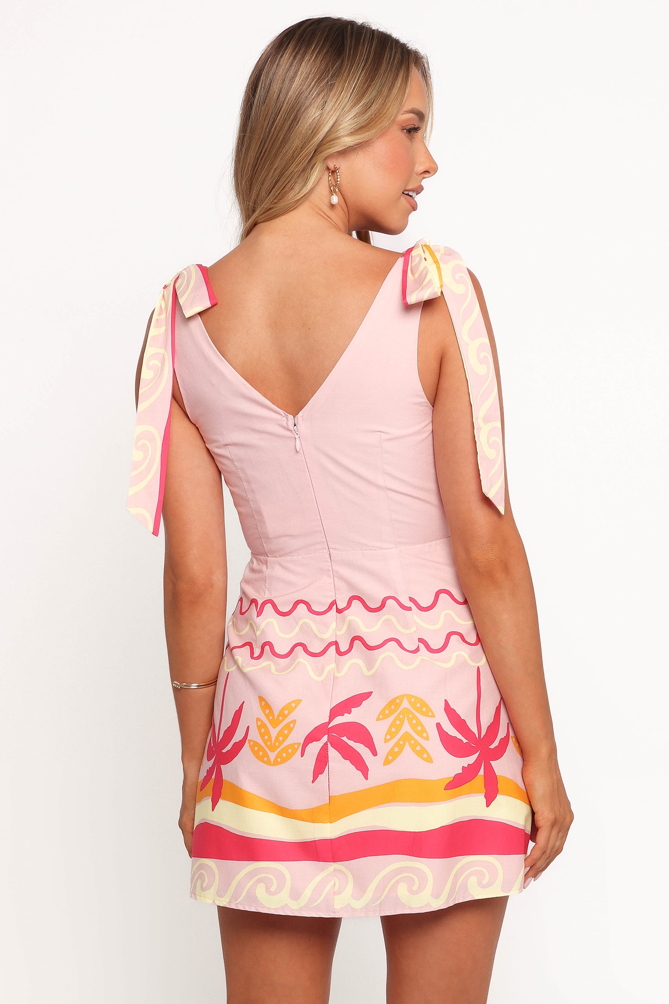 Petal and Pup USA DRESSES Ariarne Mini Dress - Pink Palm