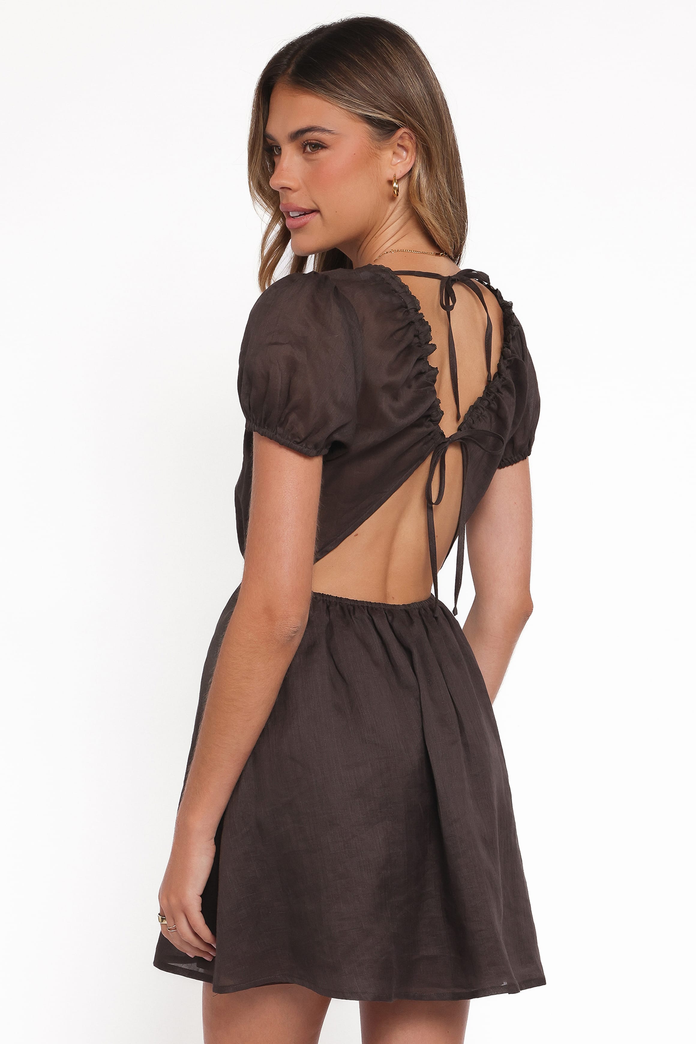 Petal and Pup USA DRESSES Arista Mini Dress - Espresso