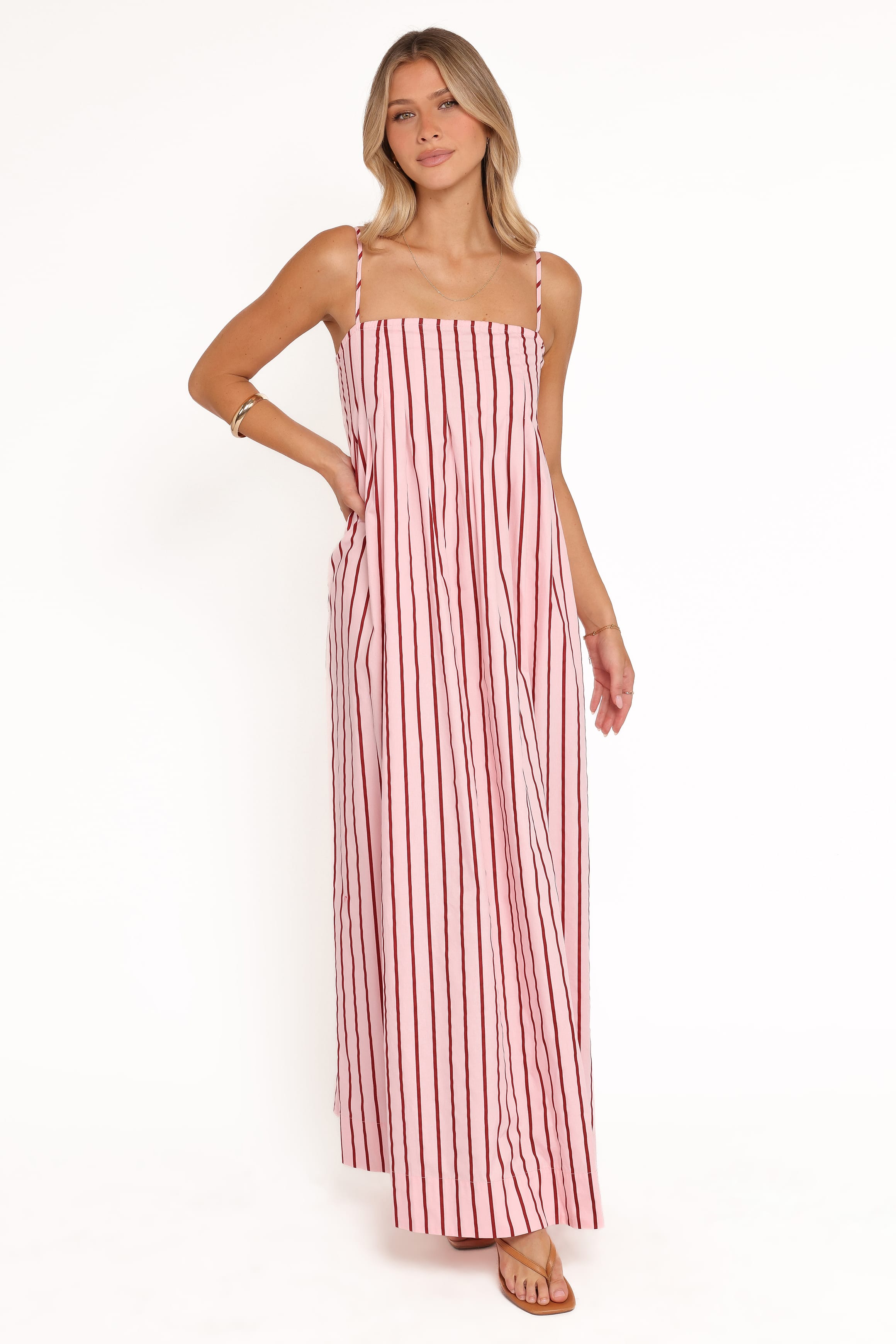 Petal and Pup USA DRESSES Arletta Maxi Dress - Pink Stripe
