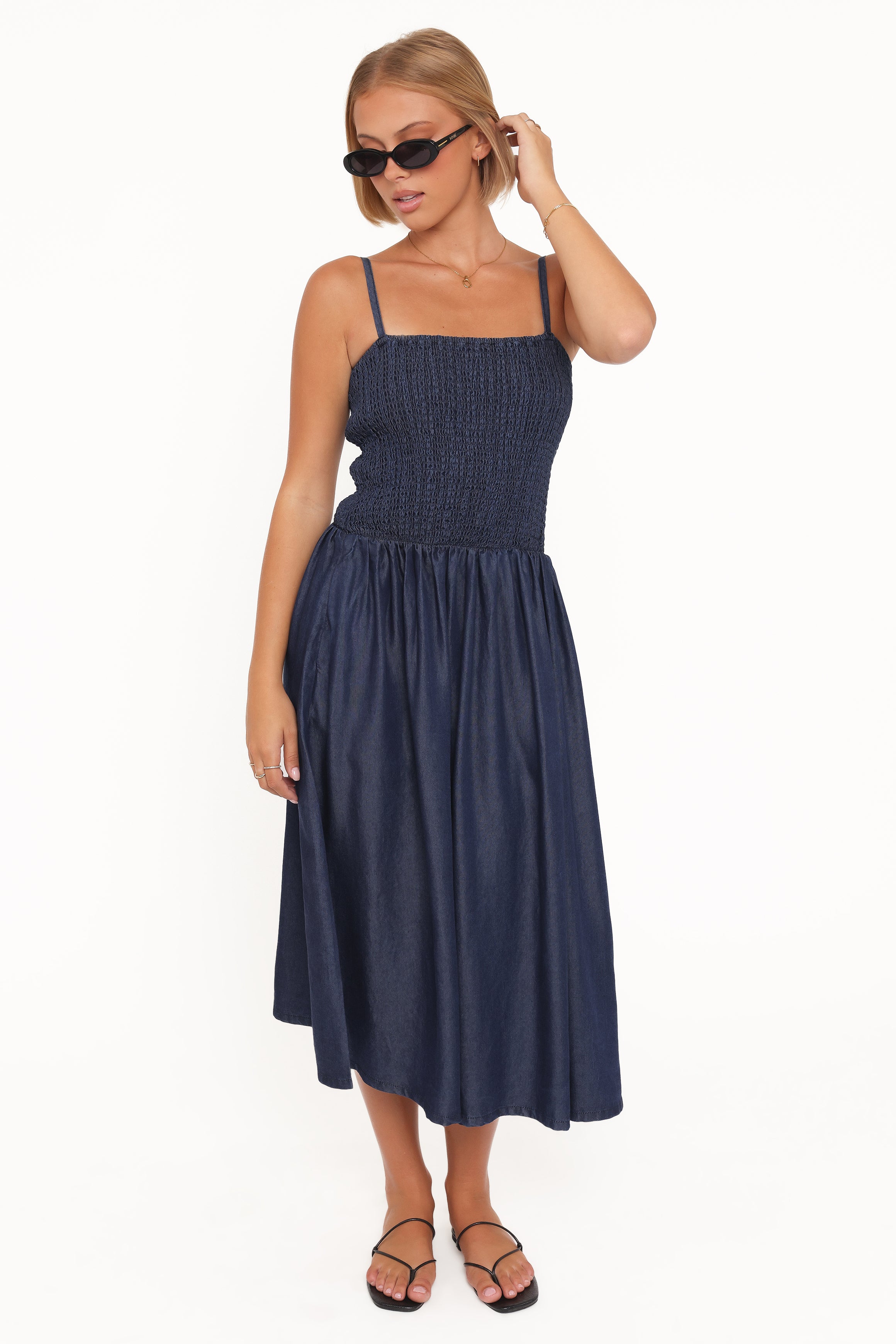 Petal and Pup USA DRESSES Arnika Midi Dress - Blue