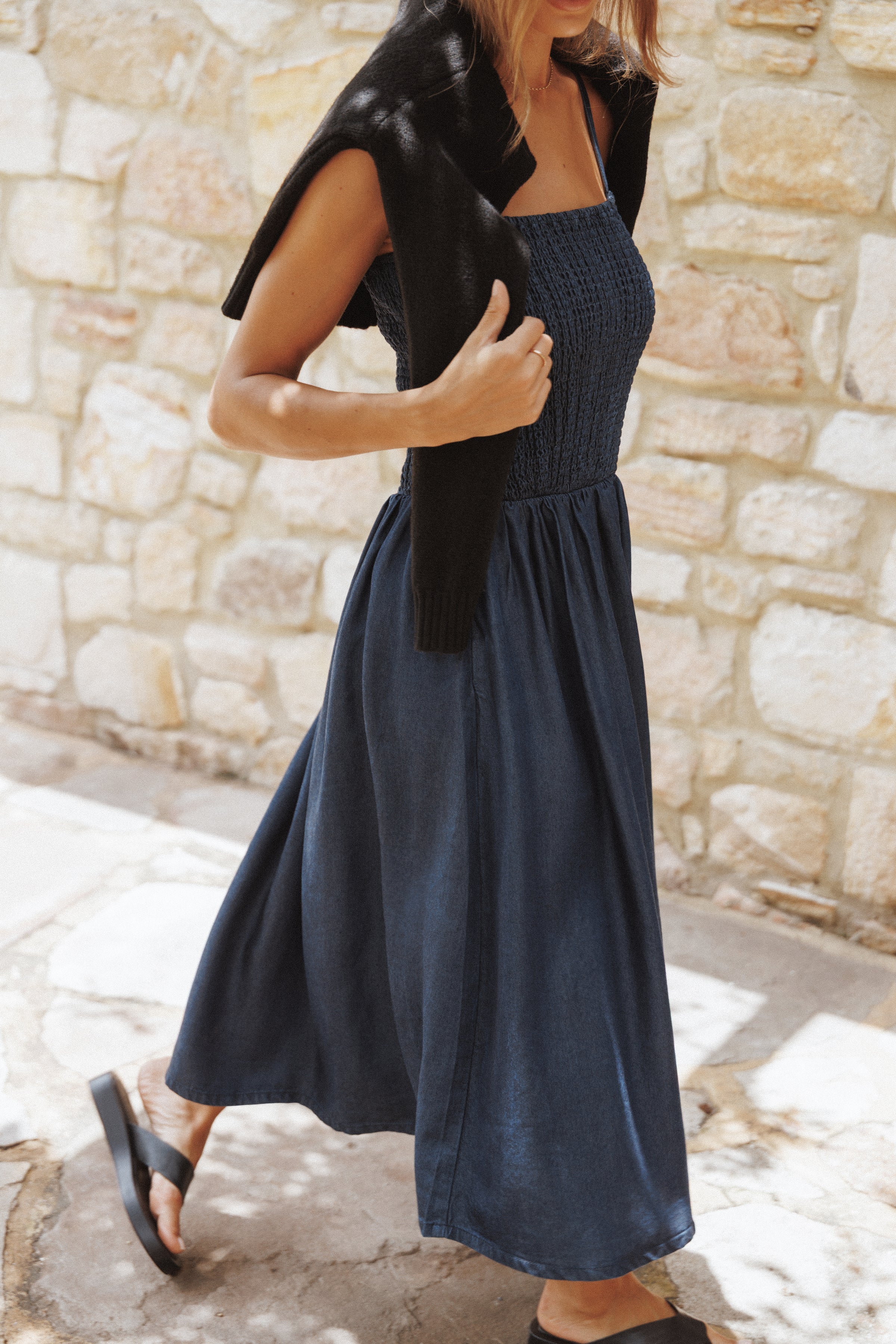 Petal and Pup USA DRESSES Arnika Midi Dress - Blue