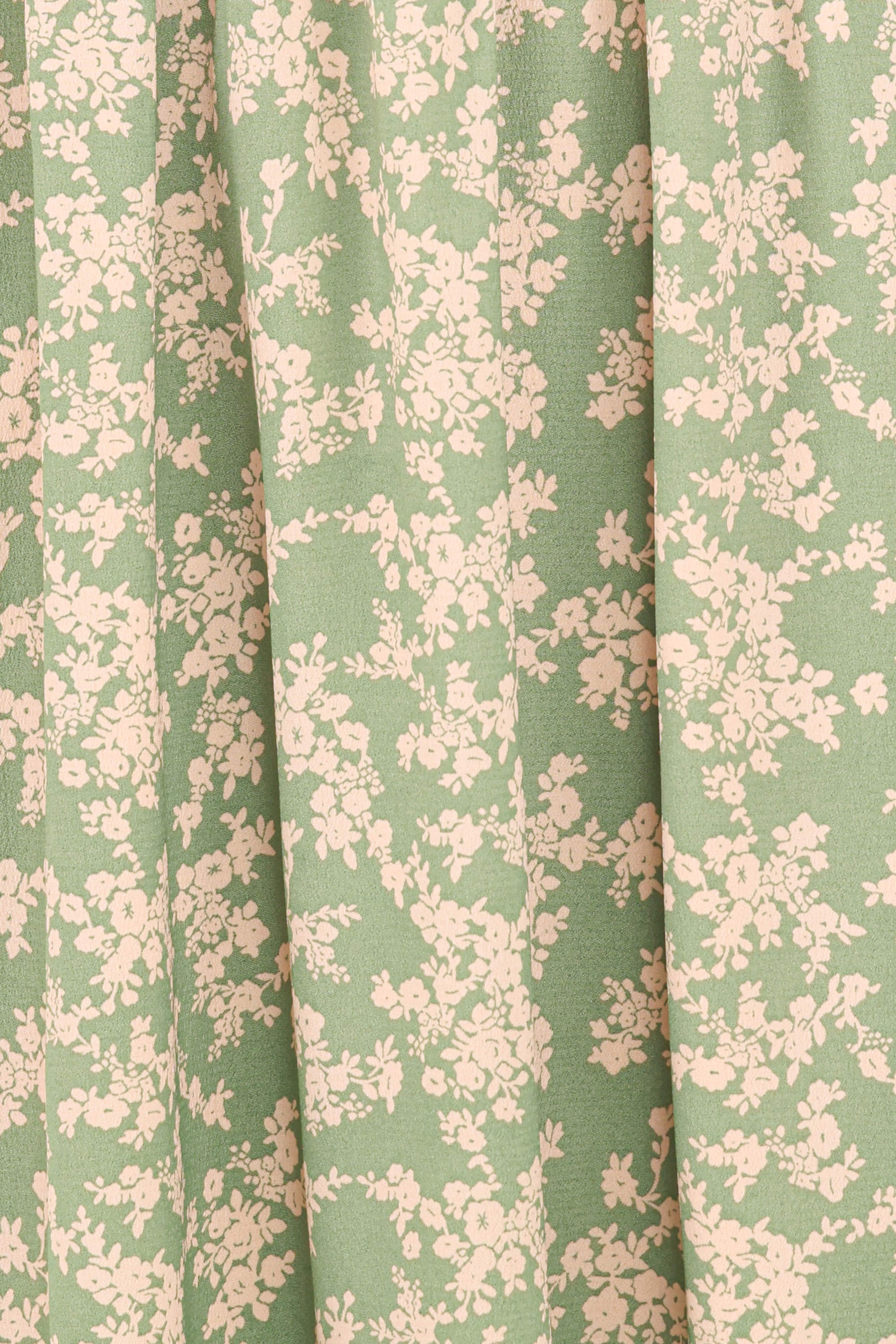 Petal and Pup USA DRESSES Ashara Long Sleeve Midi Dress - Green Floral