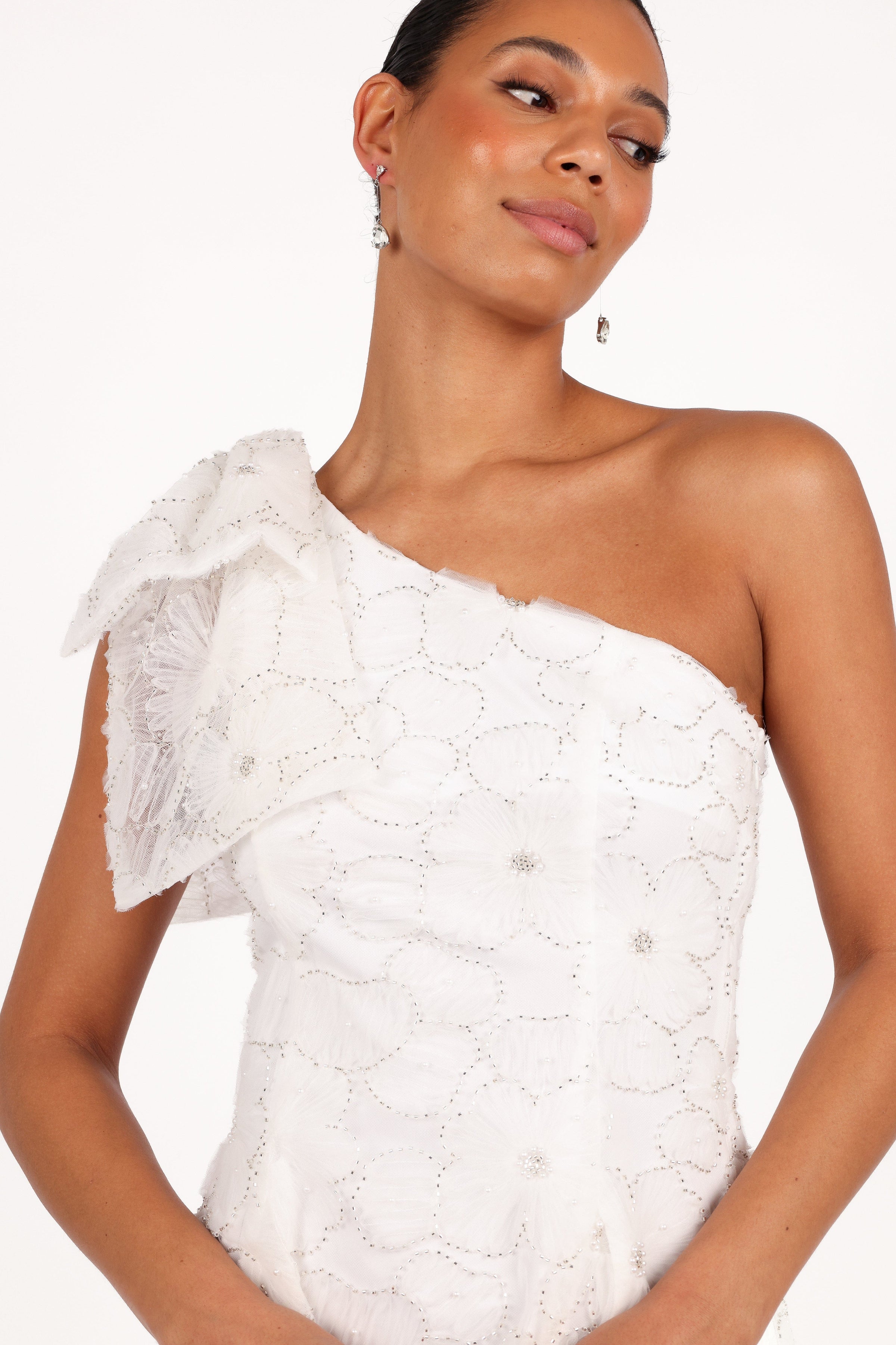 Petal and Pup USA DRESSES Ashly Off Shoulder Mini Dress - White