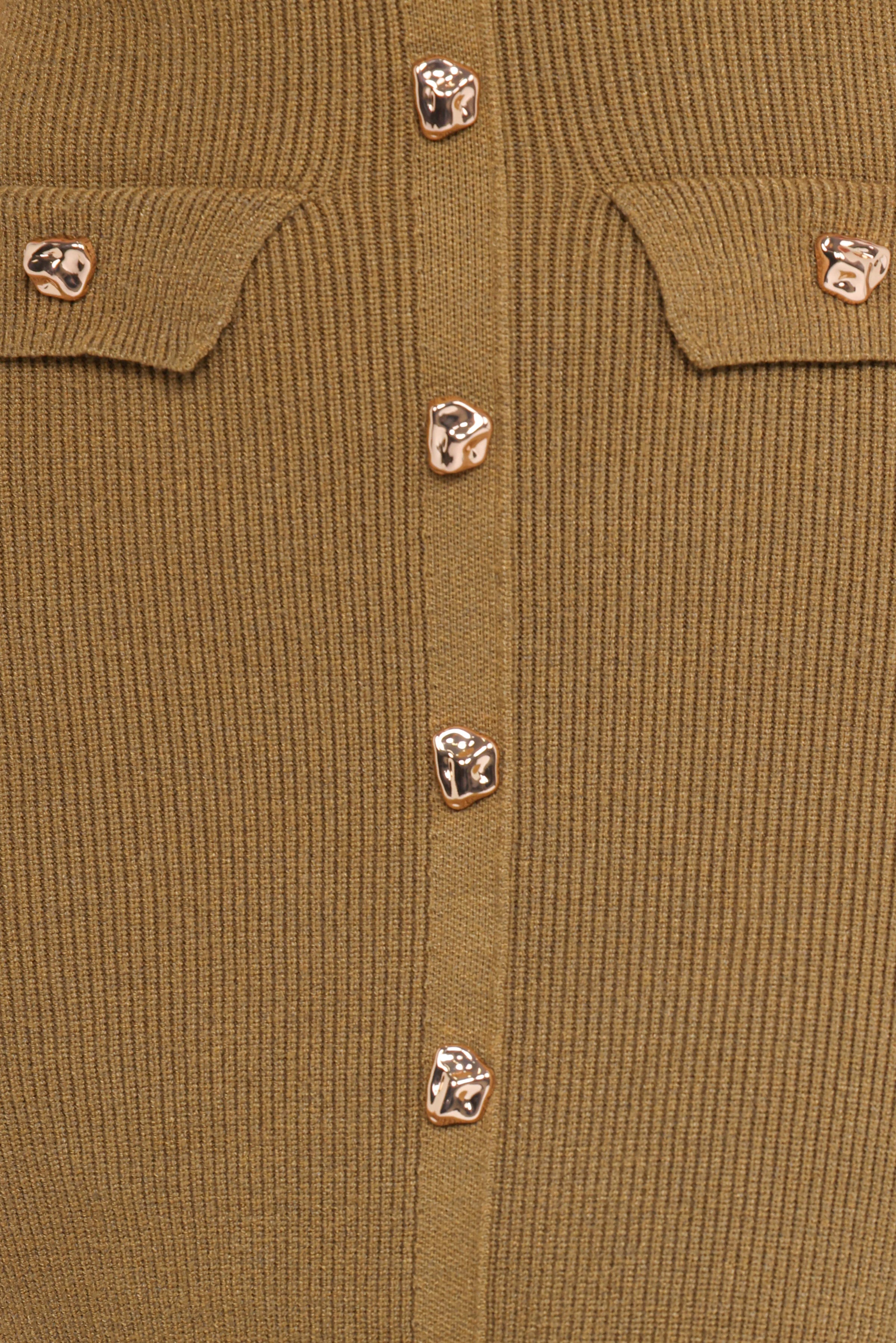 Petal and Pup USA DRESSES Aspen Button Up Knit Dress - Olive