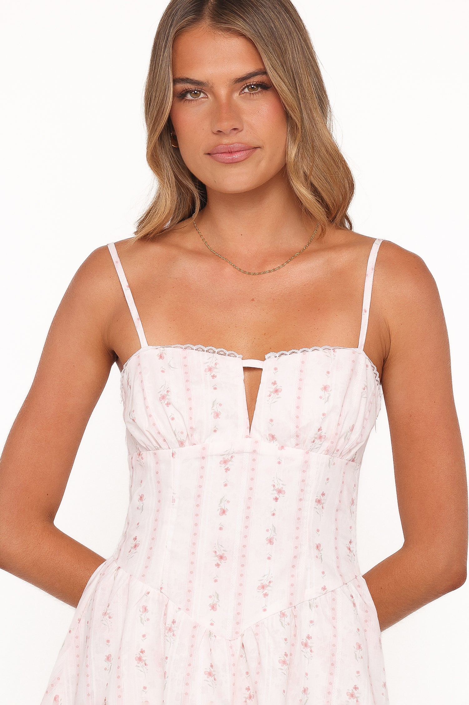 Petal and Pup USA DRESSES Athena Mini Dress - White Floral