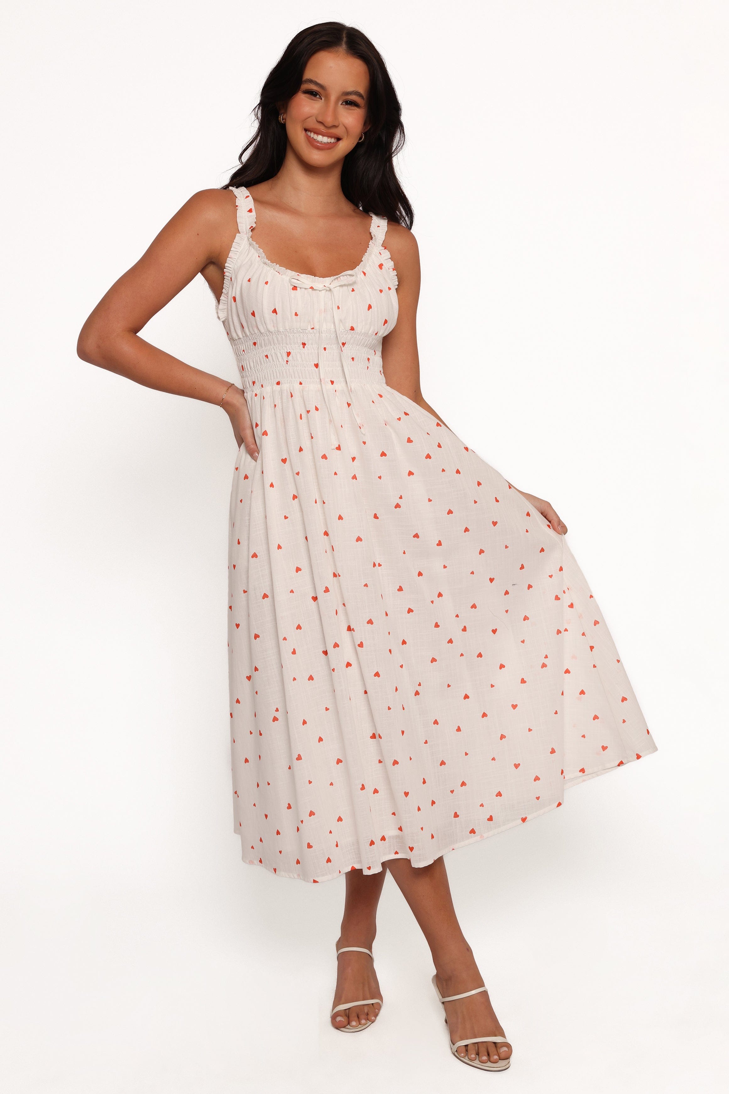 Petal and Pup USA DRESSES Auguste Midi Dress - Ditsy Heart