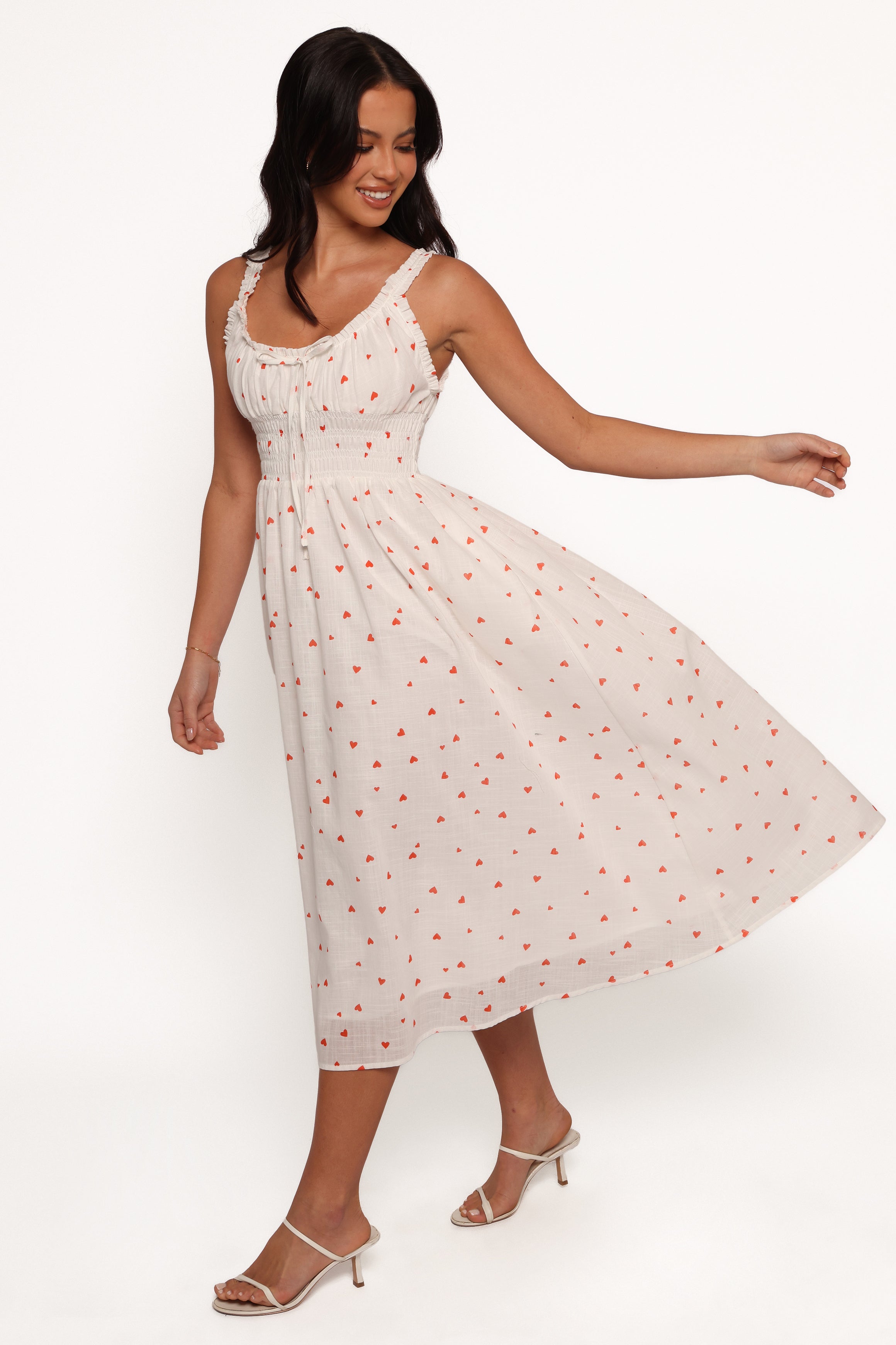 Petal and Pup USA DRESSES Auguste Midi Dress - Ditsy Heart