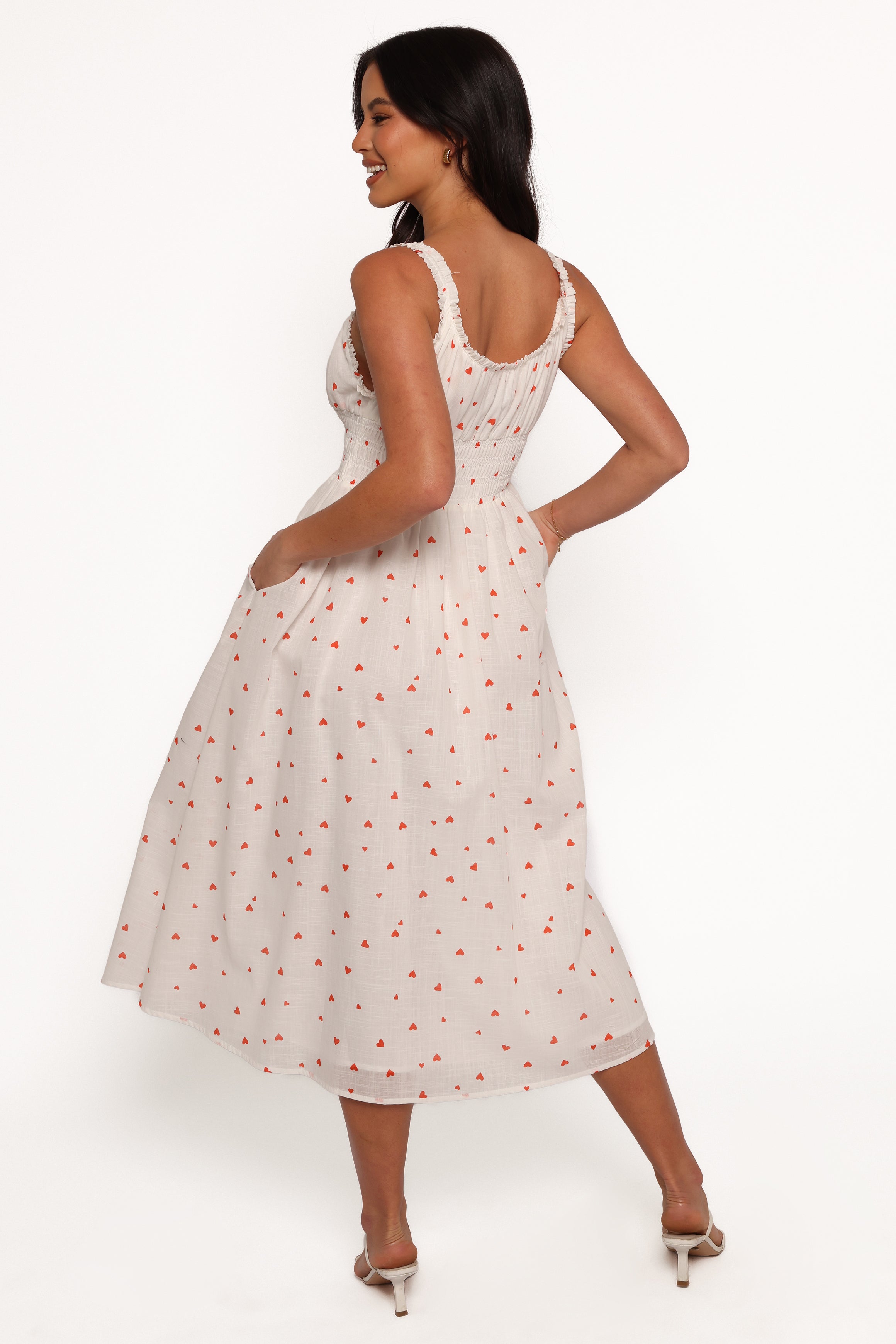 Petal and Pup USA DRESSES Auguste Midi Dress - Ditsy Heart