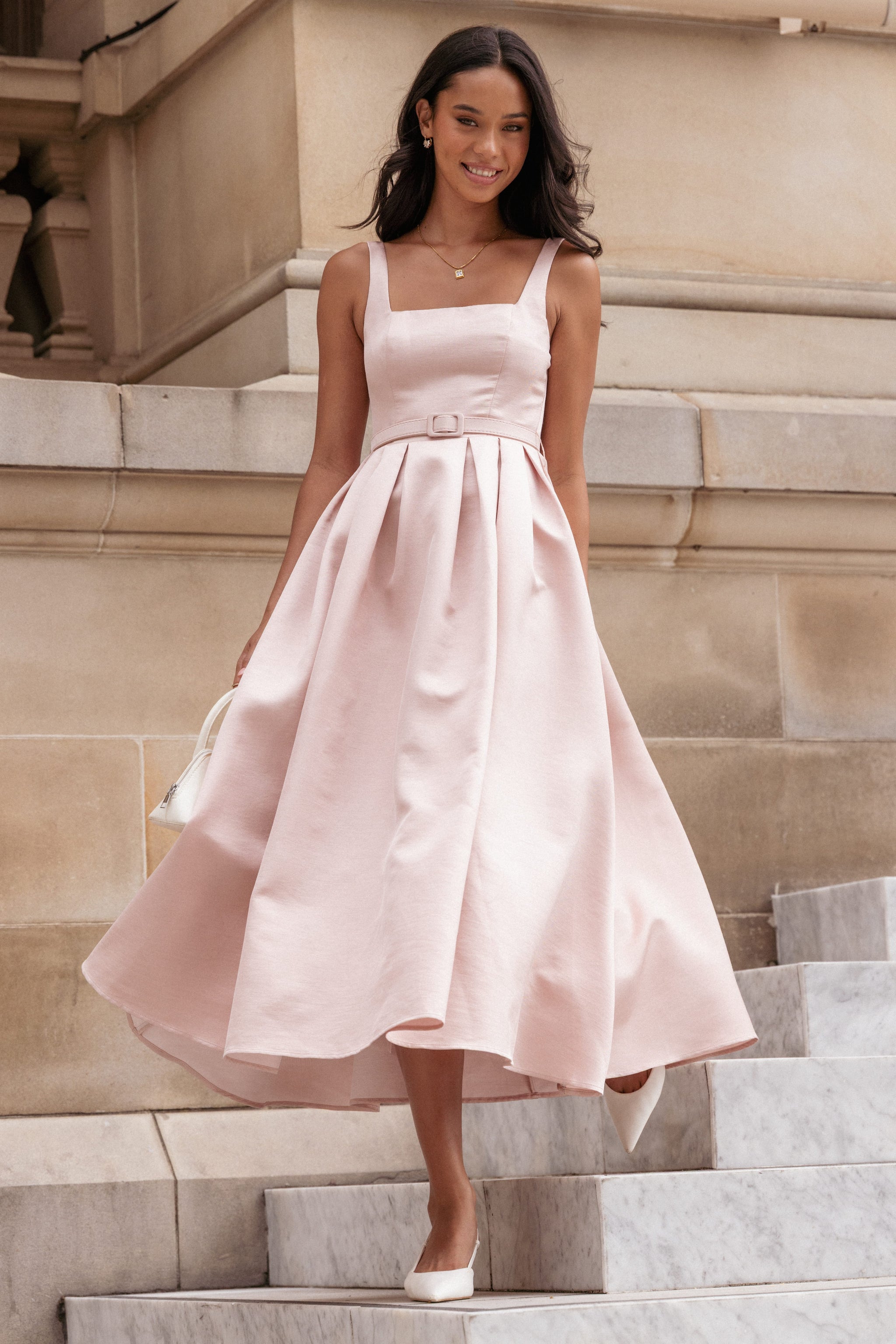 midi pink dress Augustine Midi Dress - Dusty Pink