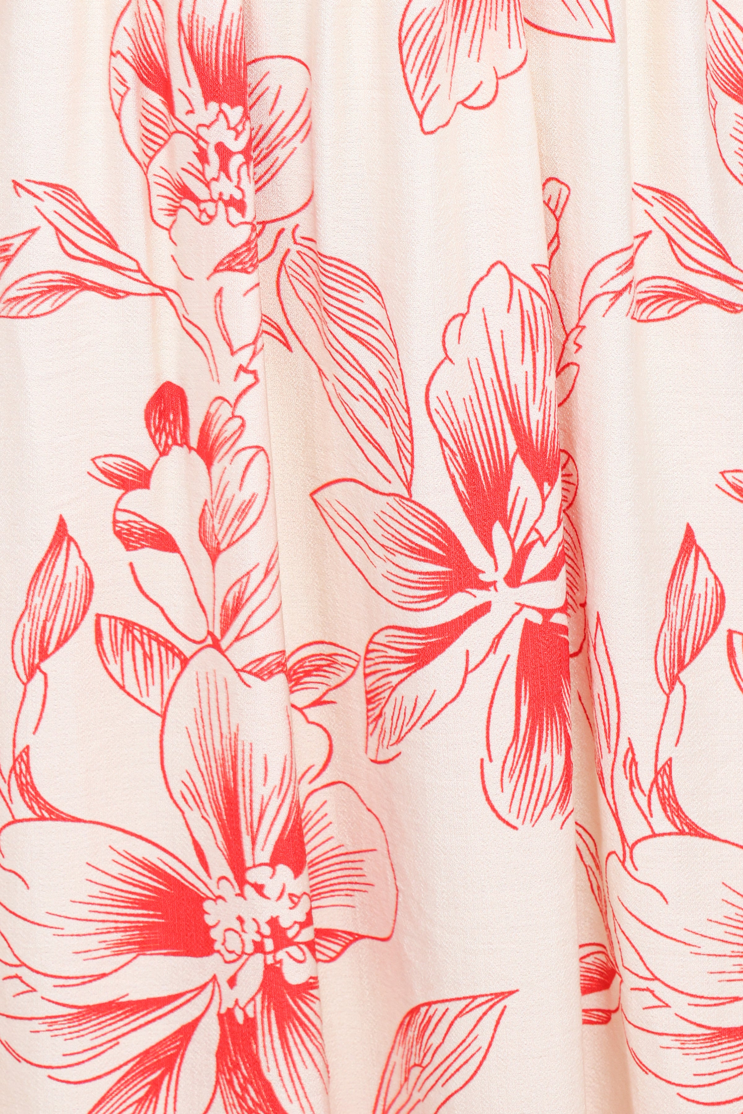 Petal and Pup USA DRESSES Avania Strapless Midi Dress - Red Floral