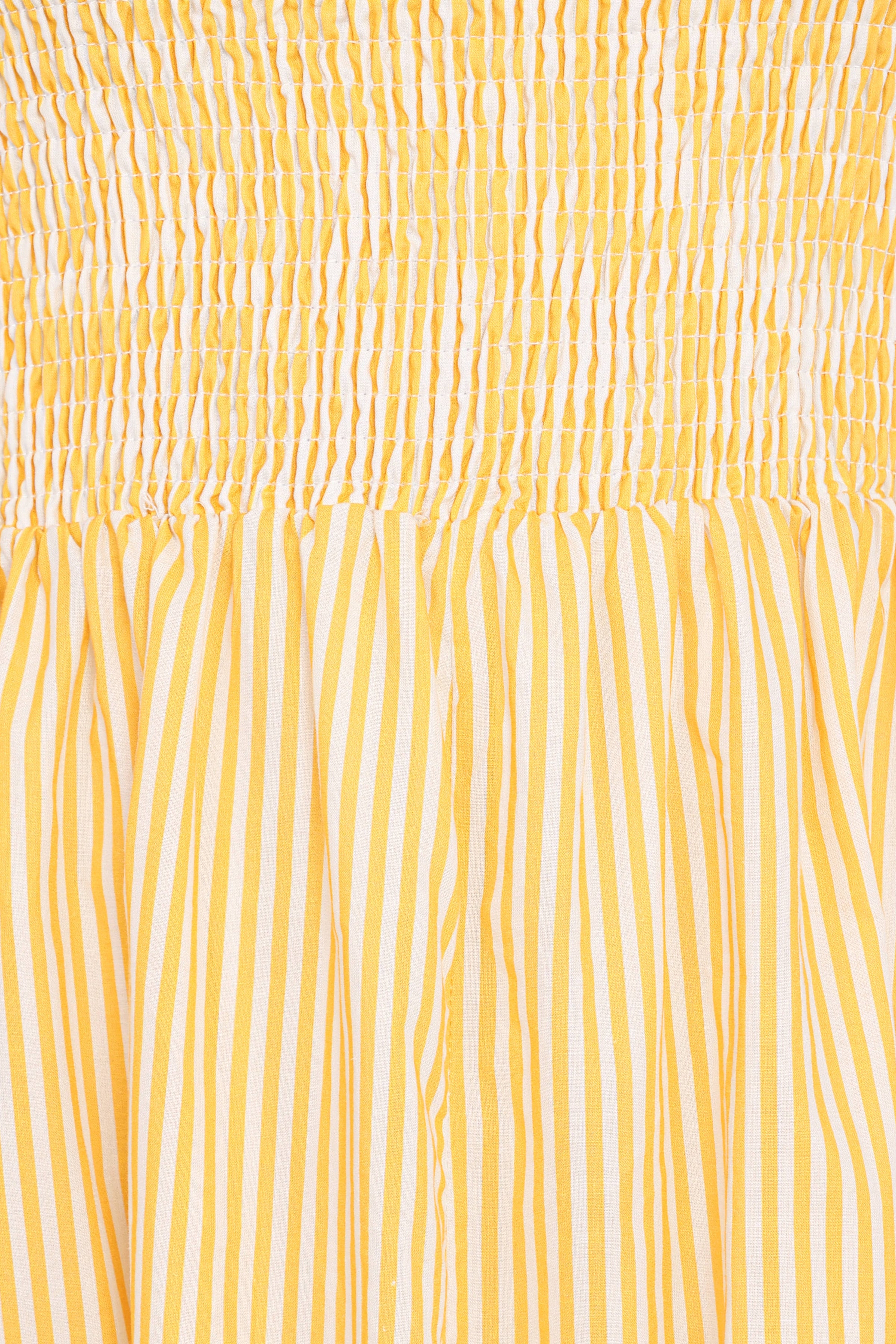 Petal and Pup USA DRESSES Aviva Smocked Midi Dress - Mango Stripe