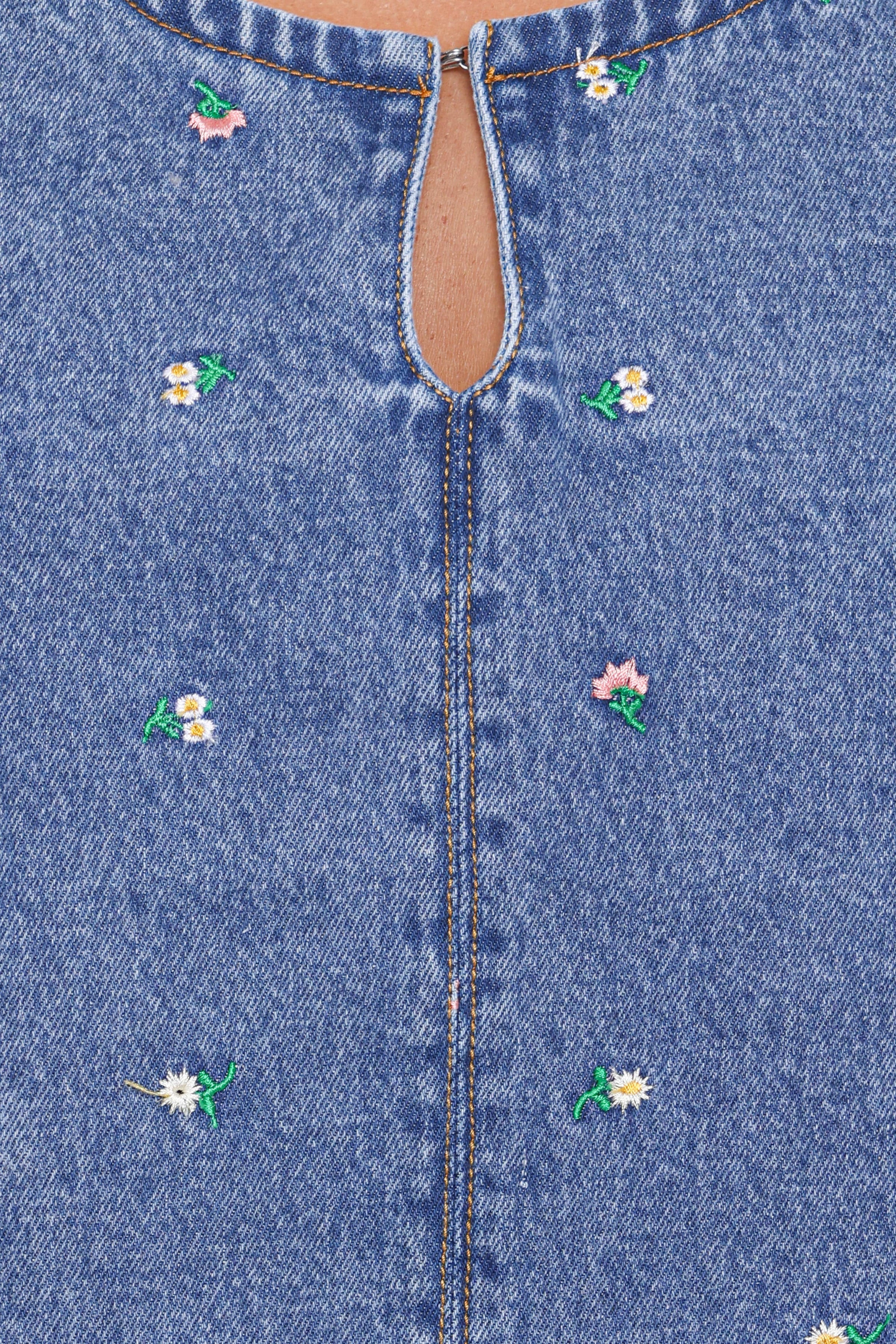 Petal and Pup USA DRESSES Azen Mini Dress - Embroidered Denim