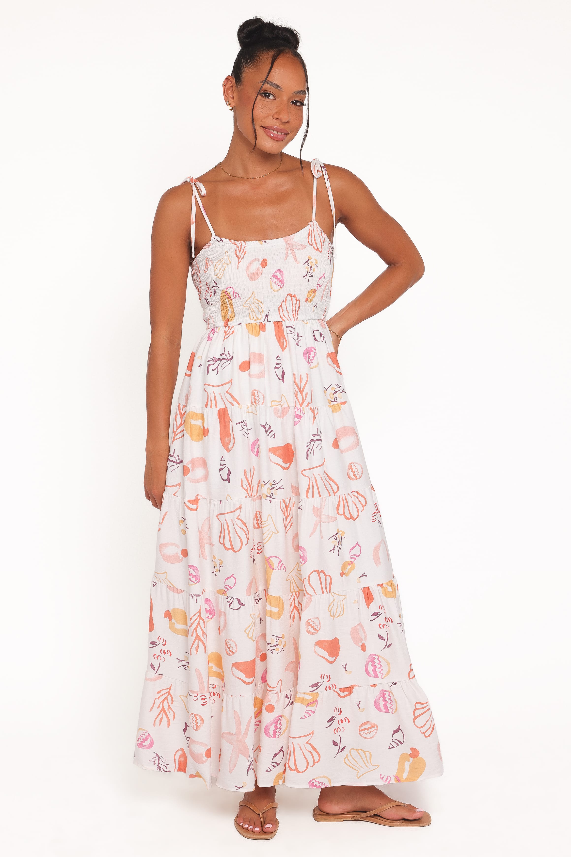 Petal and Pup USA DRESSES Bairbre Maxi Dress - Pink Beach Print