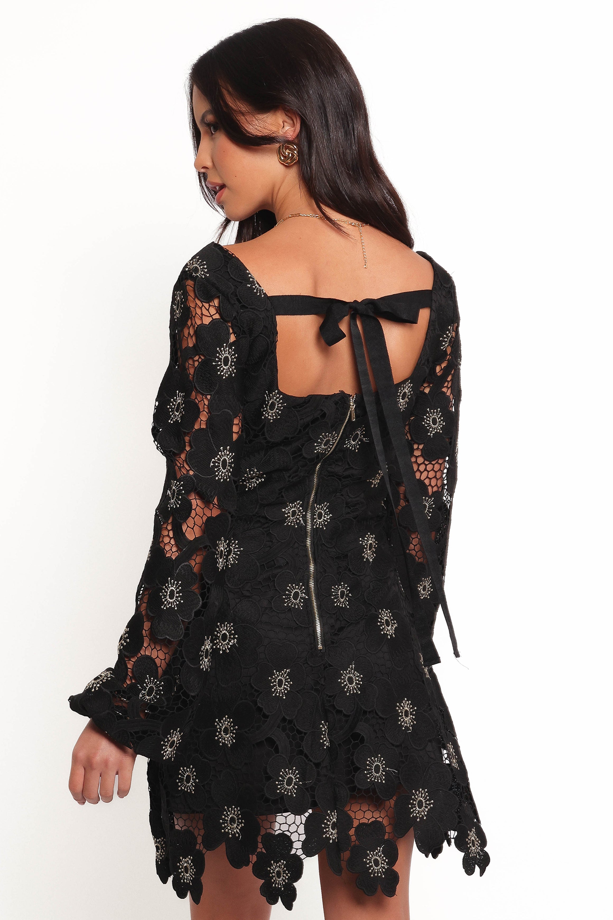 Petal and Pup USA DRESSES Bardley Long Sleeve Mini Dress - Black