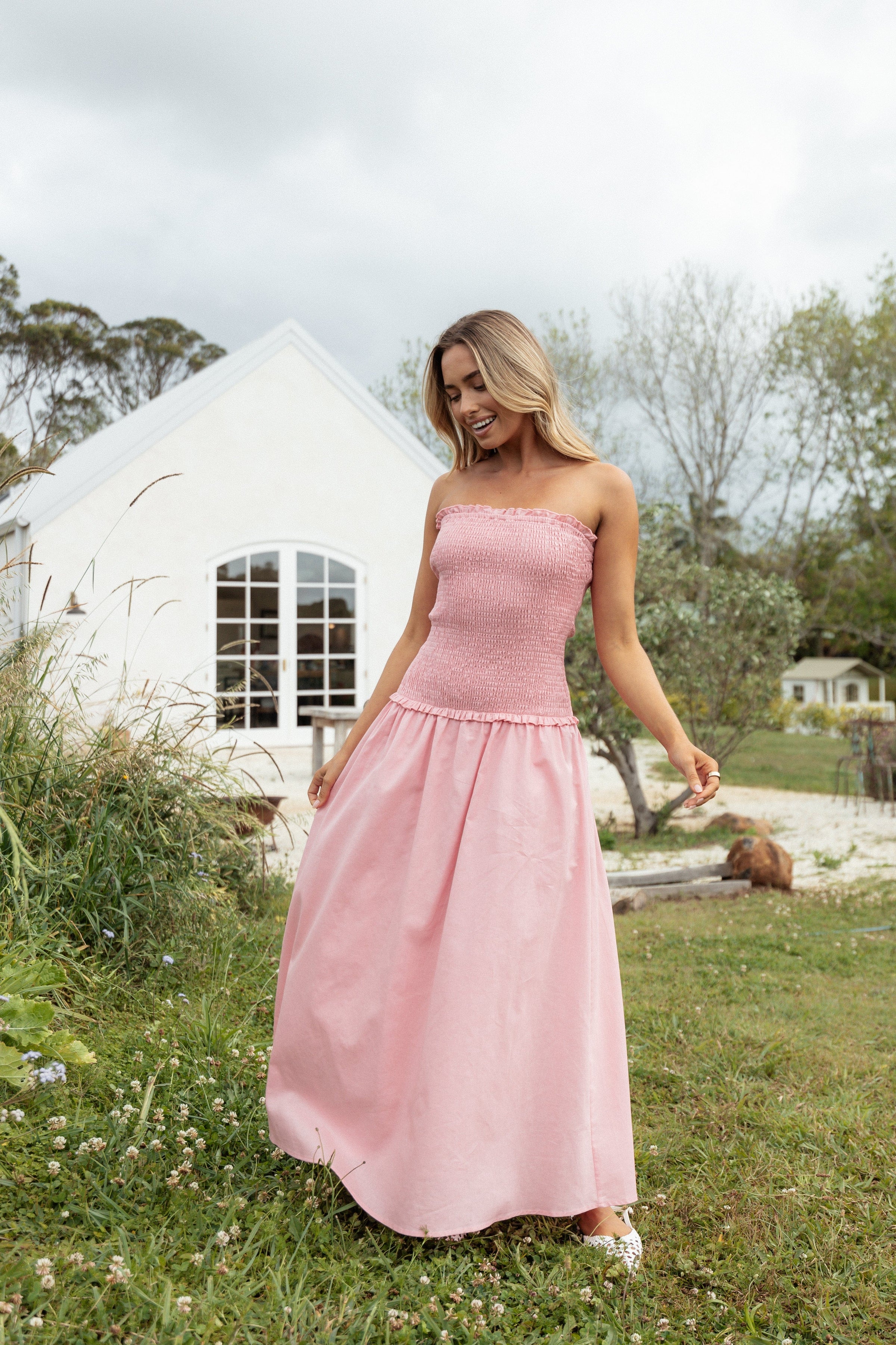Petal and Pup USA DRESSES Bea Maxi Dress - Soft Pink