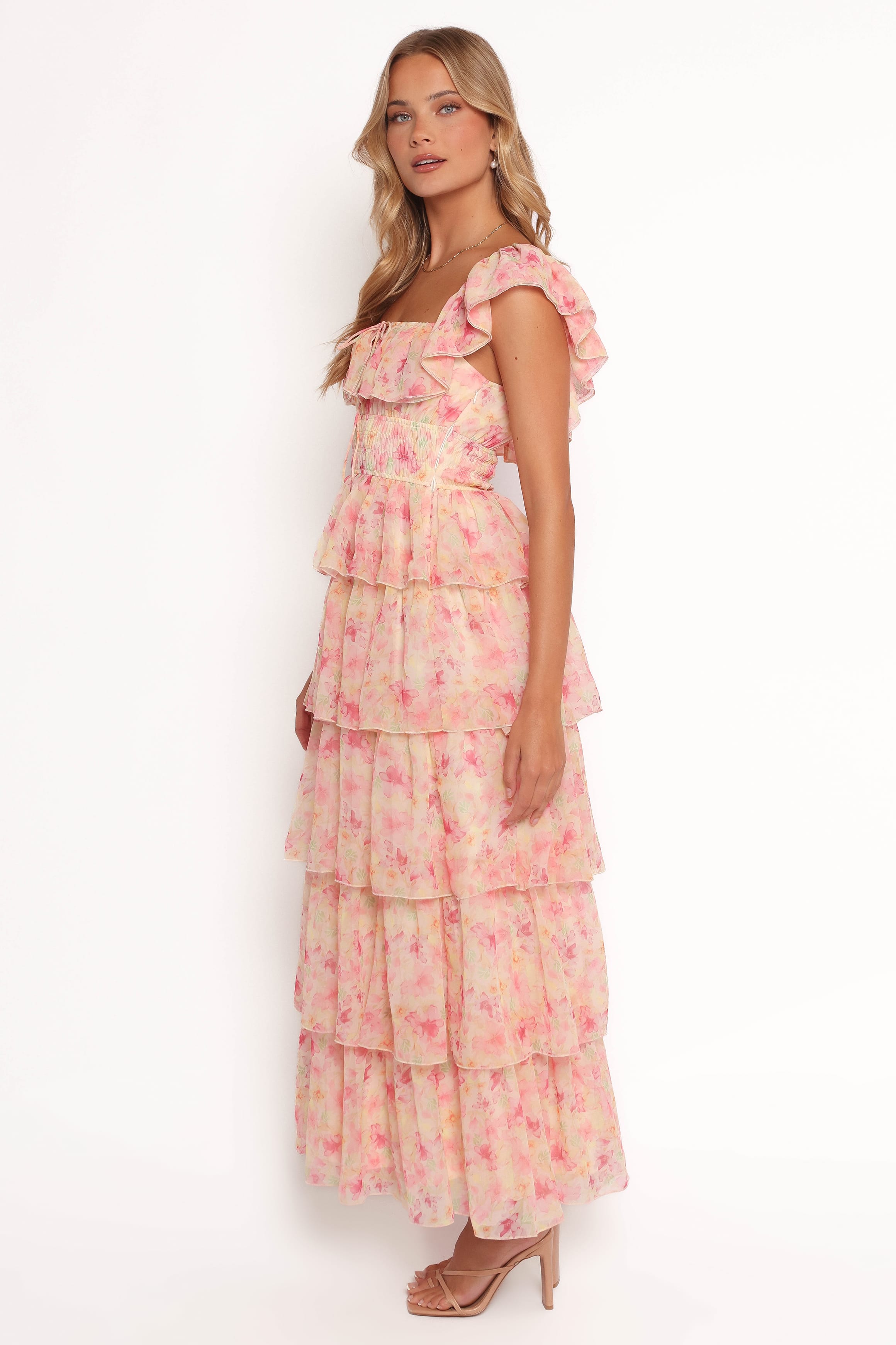 Petal and Pup USA DRESSES Belle Maxi Dress - Pink Floral