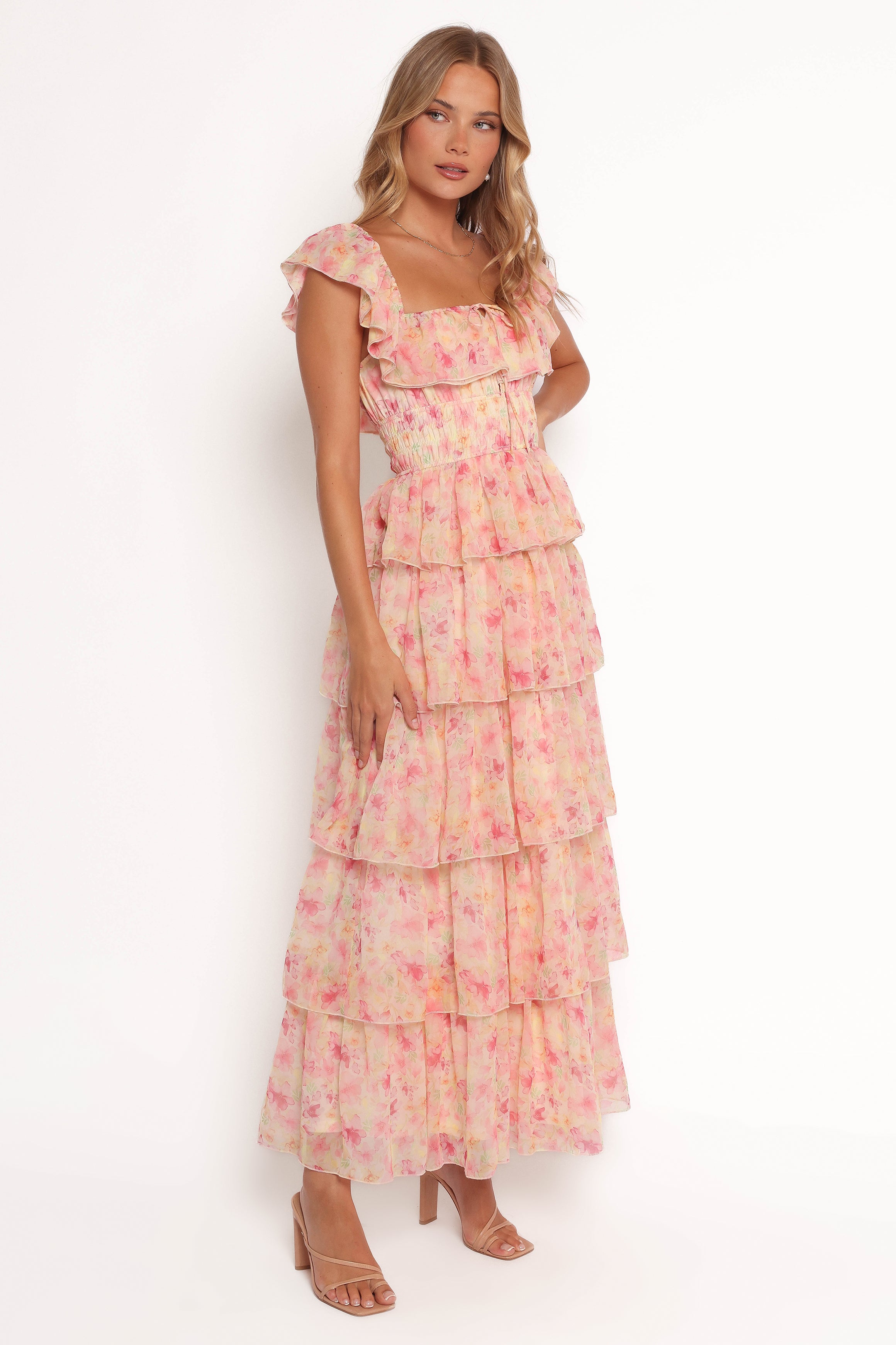 Petal and Pup USA DRESSES Belle Maxi Dress - Pink Floral