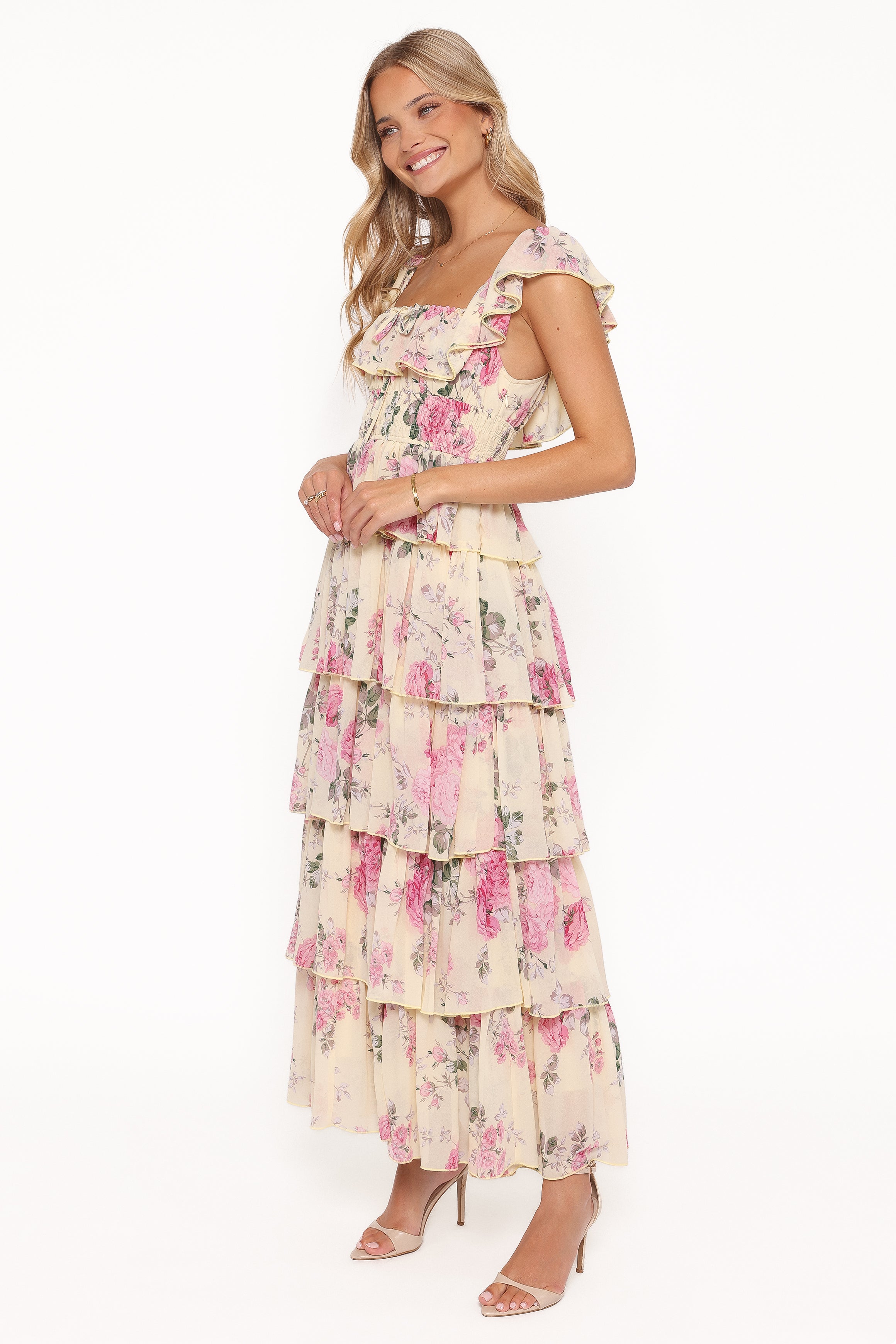 Petal and Pup USA DRESSES Belle Maxi Dress - Yellow Floral