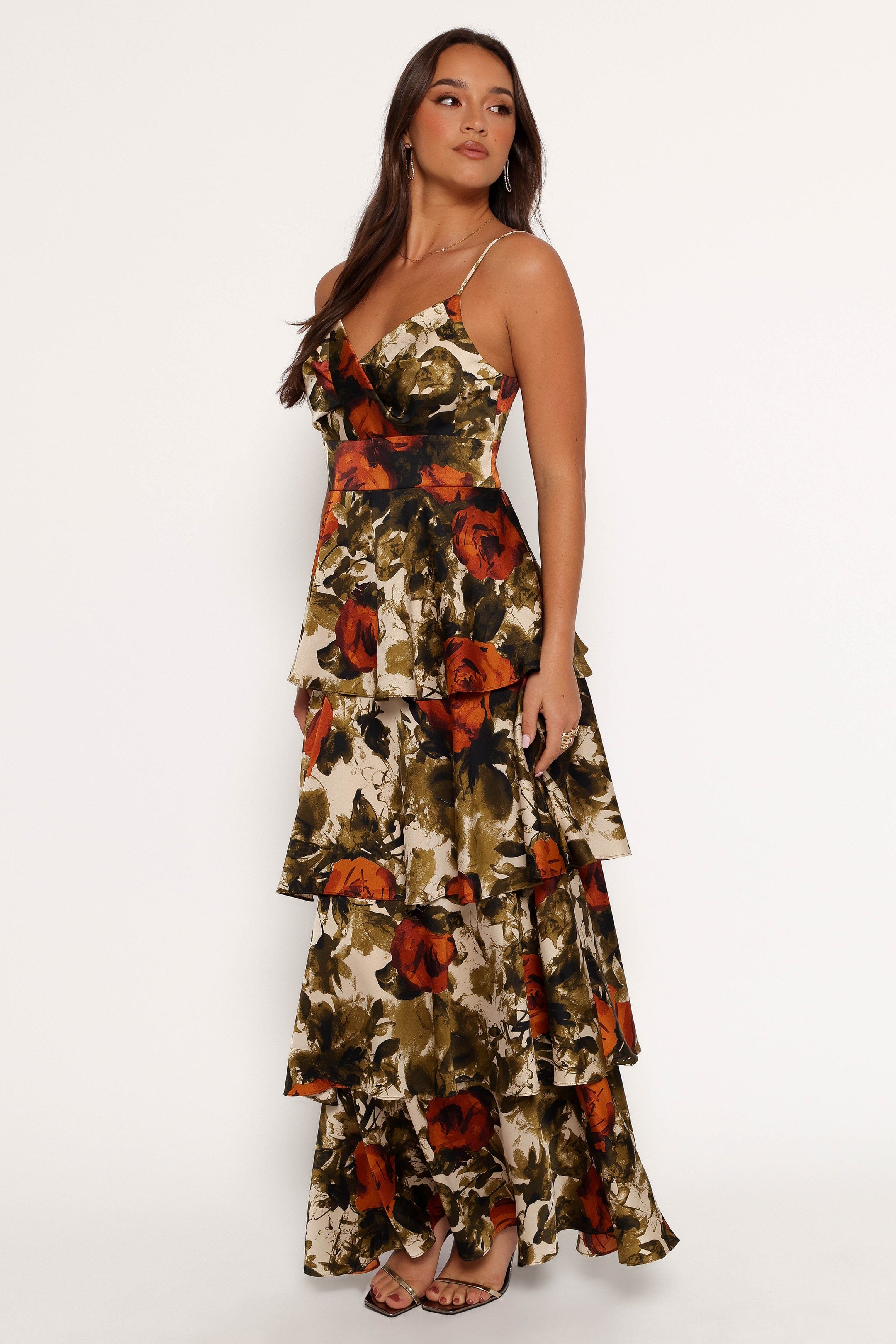 Petal and Pup USA DRESSES Benny Maxi Dress - Rust/Olive
