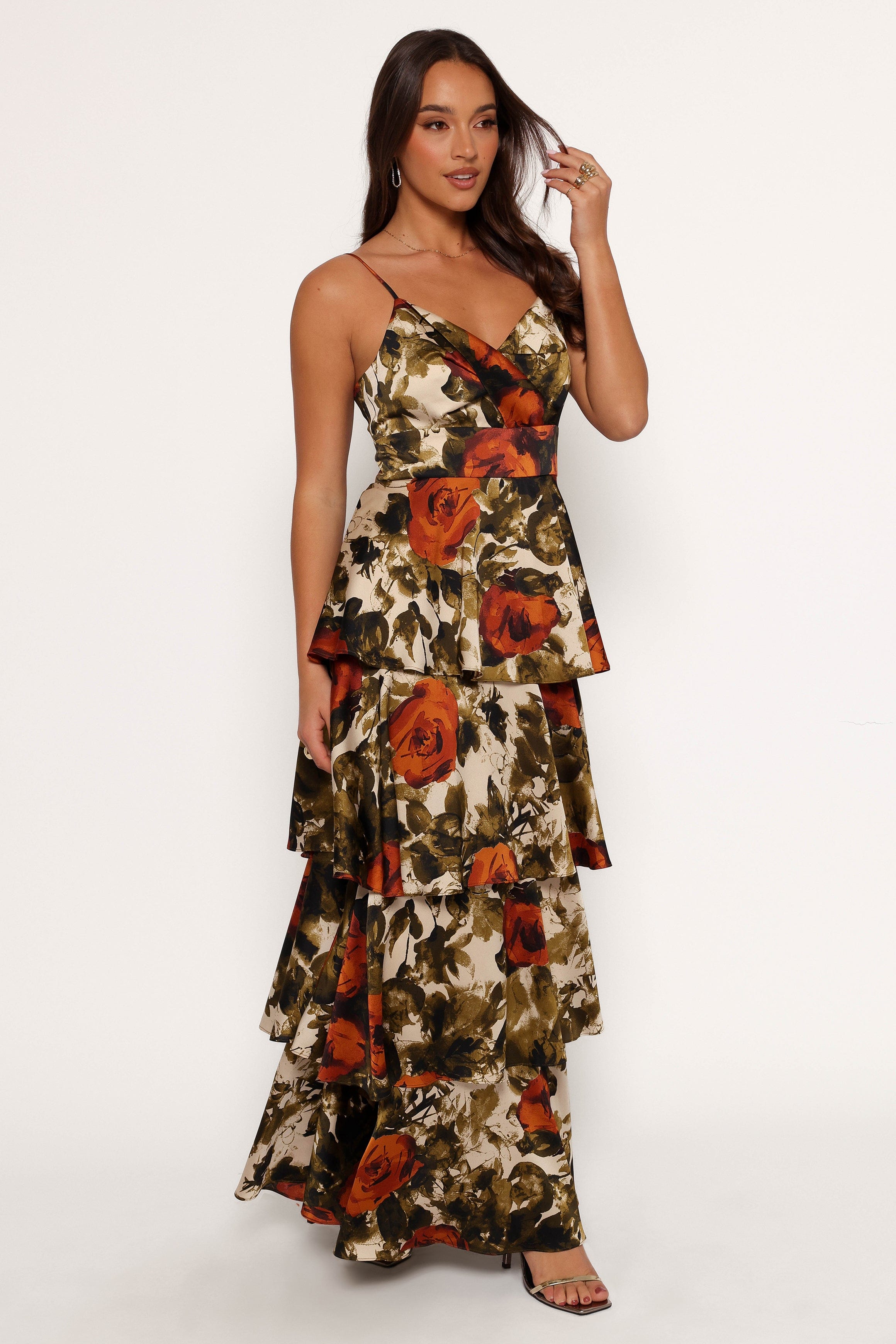 Petal and Pup USA DRESSES Benny Maxi Dress - Rust/Olive