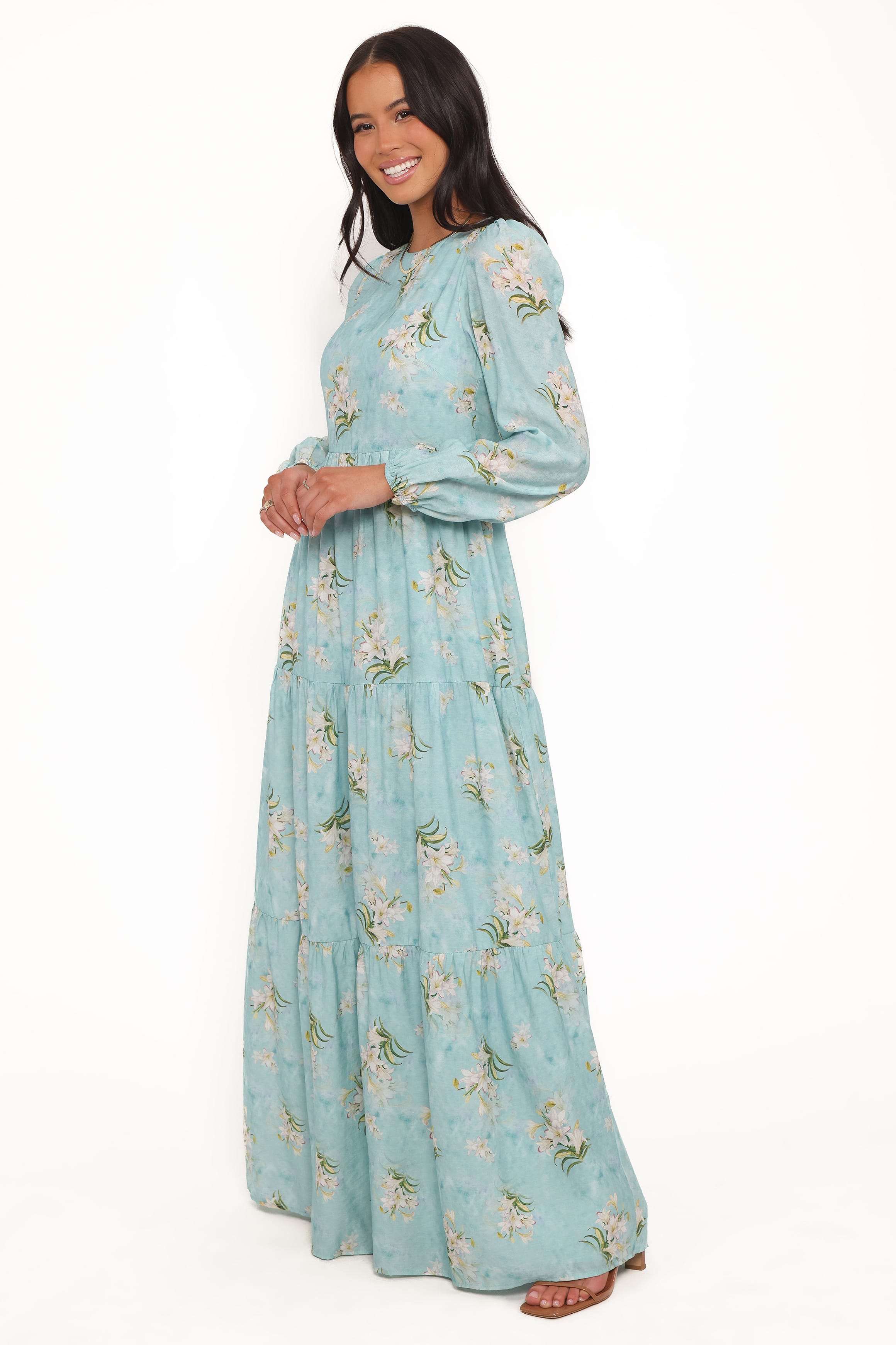 Petal and Pup USA DRESSES Bernice Maxi Dress - Blue Floral