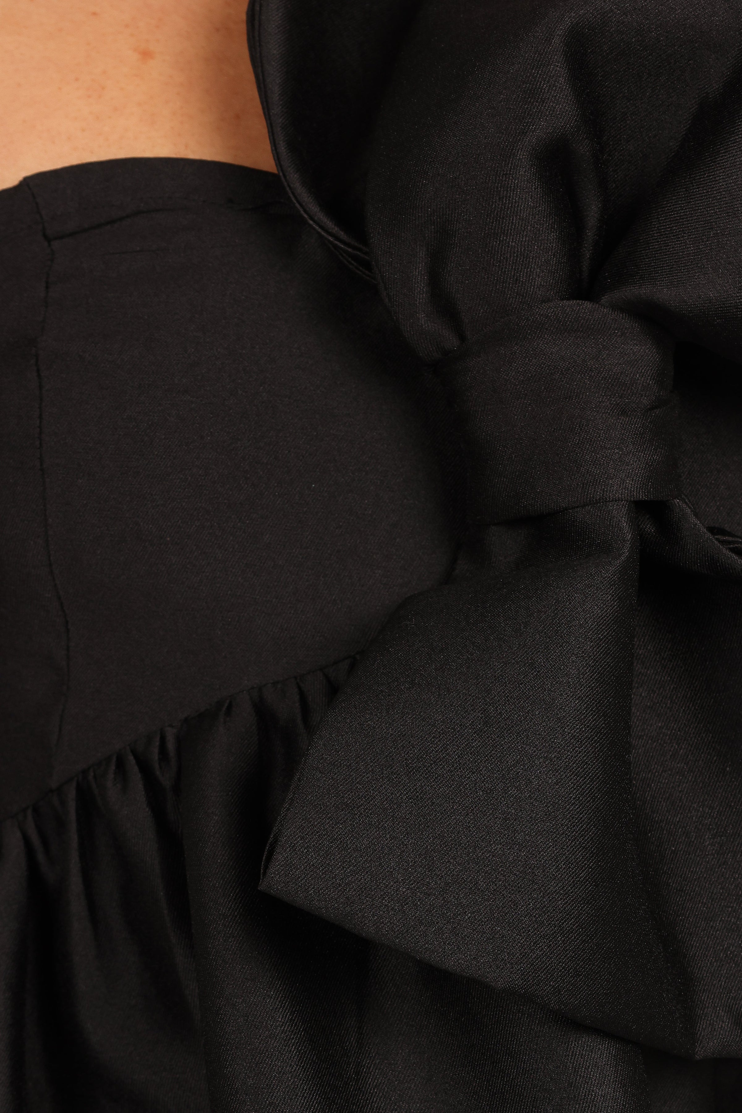 Petal and Pup USA DRESSES Betina Bow Front Maxi Dress - Black