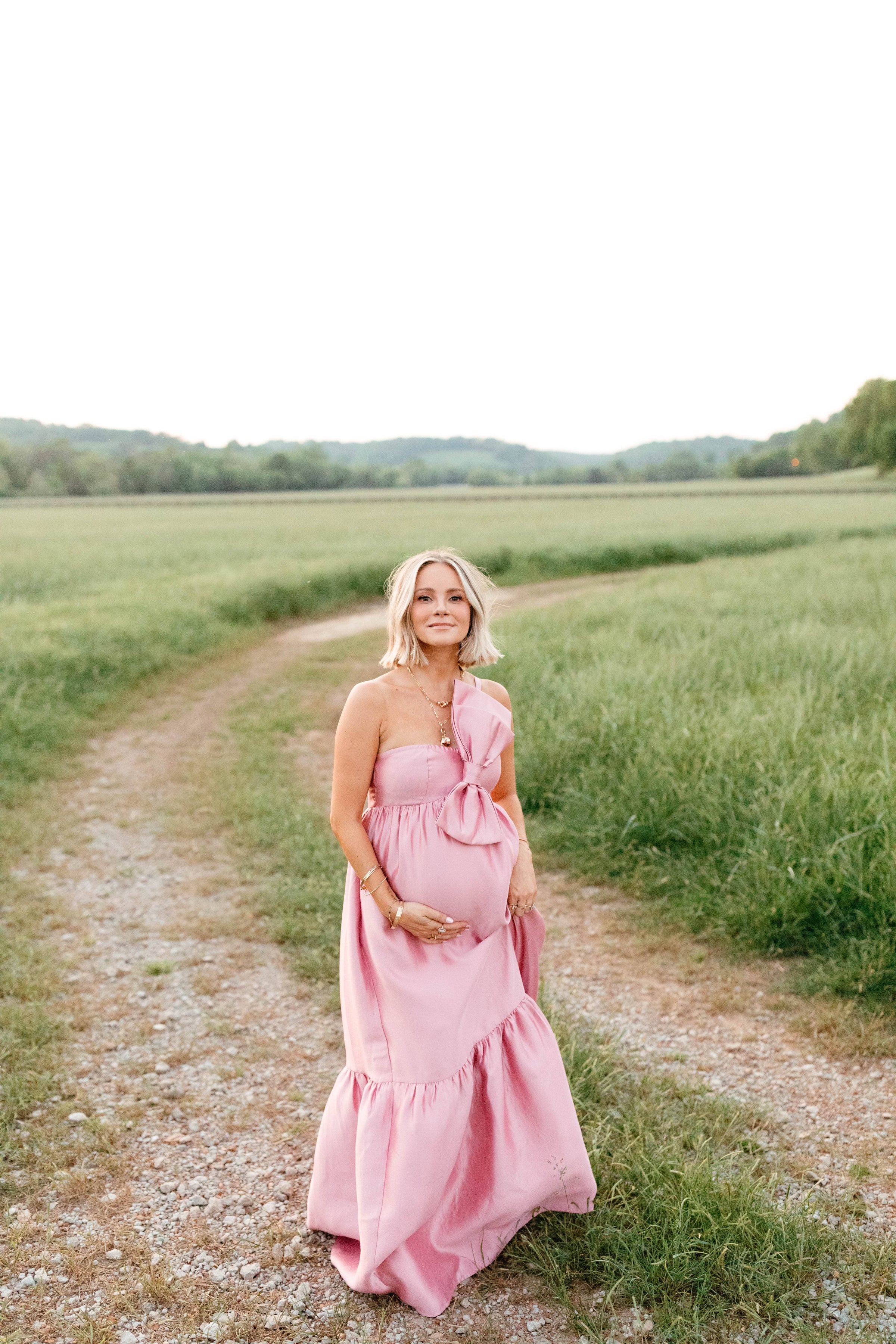 Petal and Pup USA DRESSES Betina Bow Front Maxi Dress - Dusty Rose