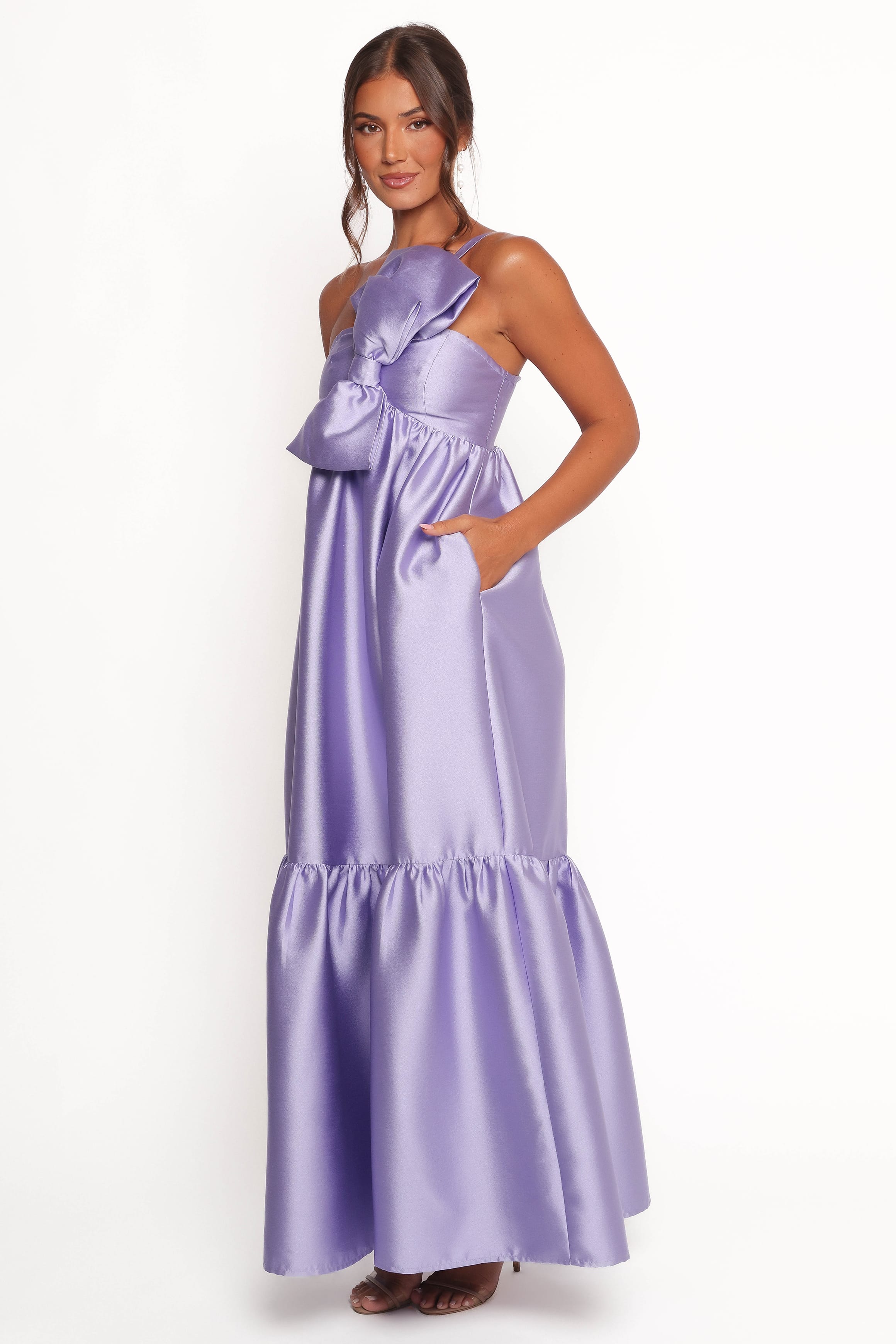 Petal and Pup USA DRESSES Betina Bow Front Maxi Dress - Lilac