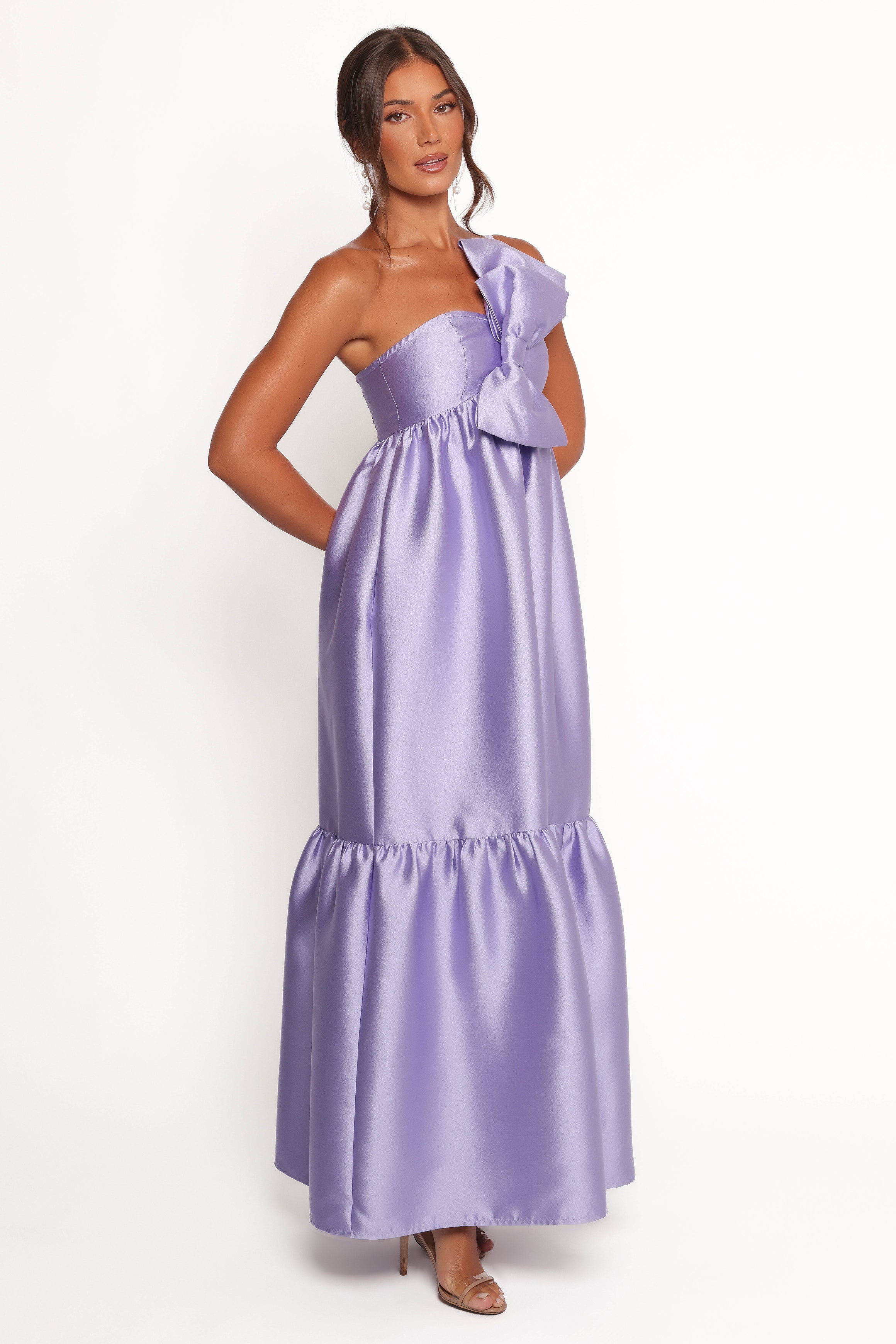 Petal and Pup USA DRESSES Betina Bow Front Maxi Dress - Lilac