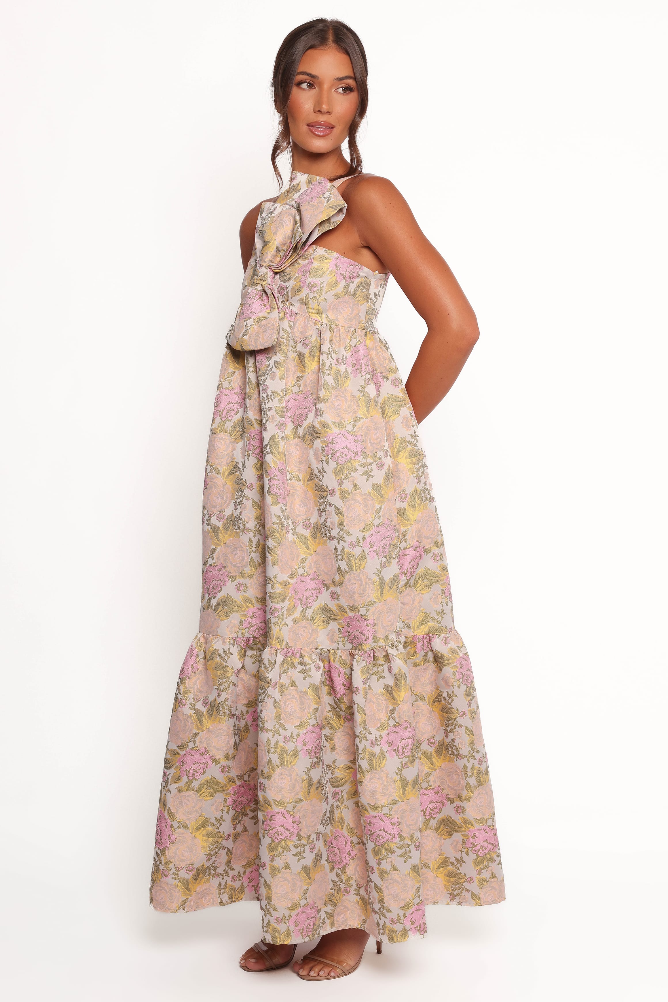 Petal and Pup USA DRESSES Betina Bow Front Maxi Dress - Multi Floral