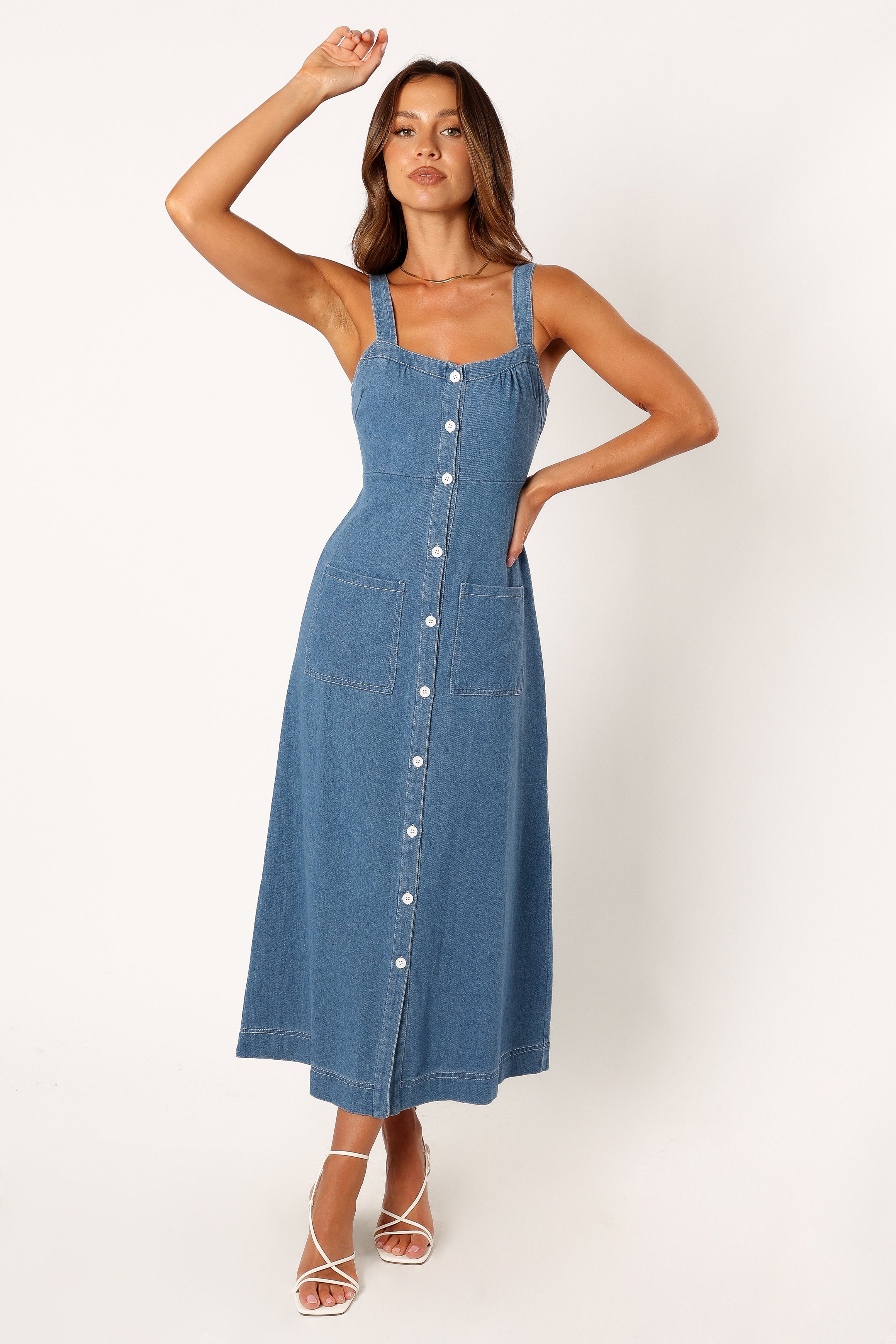 Petal and Pup USA DRESSES Bettie Midi Dress - Denim
