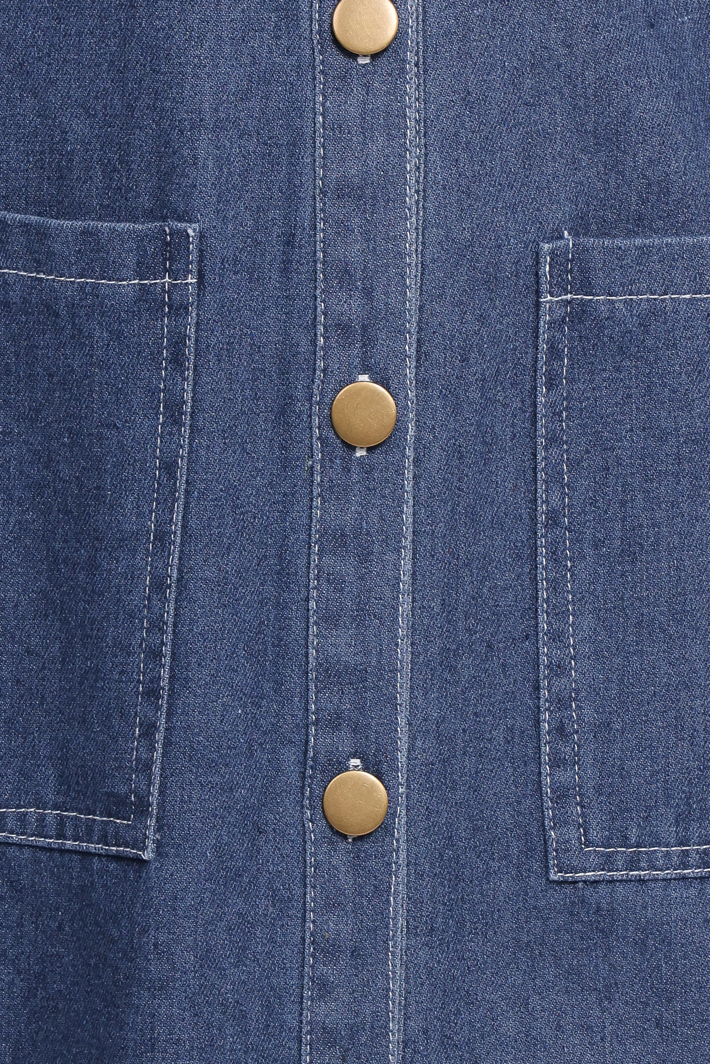 Petal and Pup USA DRESSES Bettie Midi Dress - Mid Blue Denim