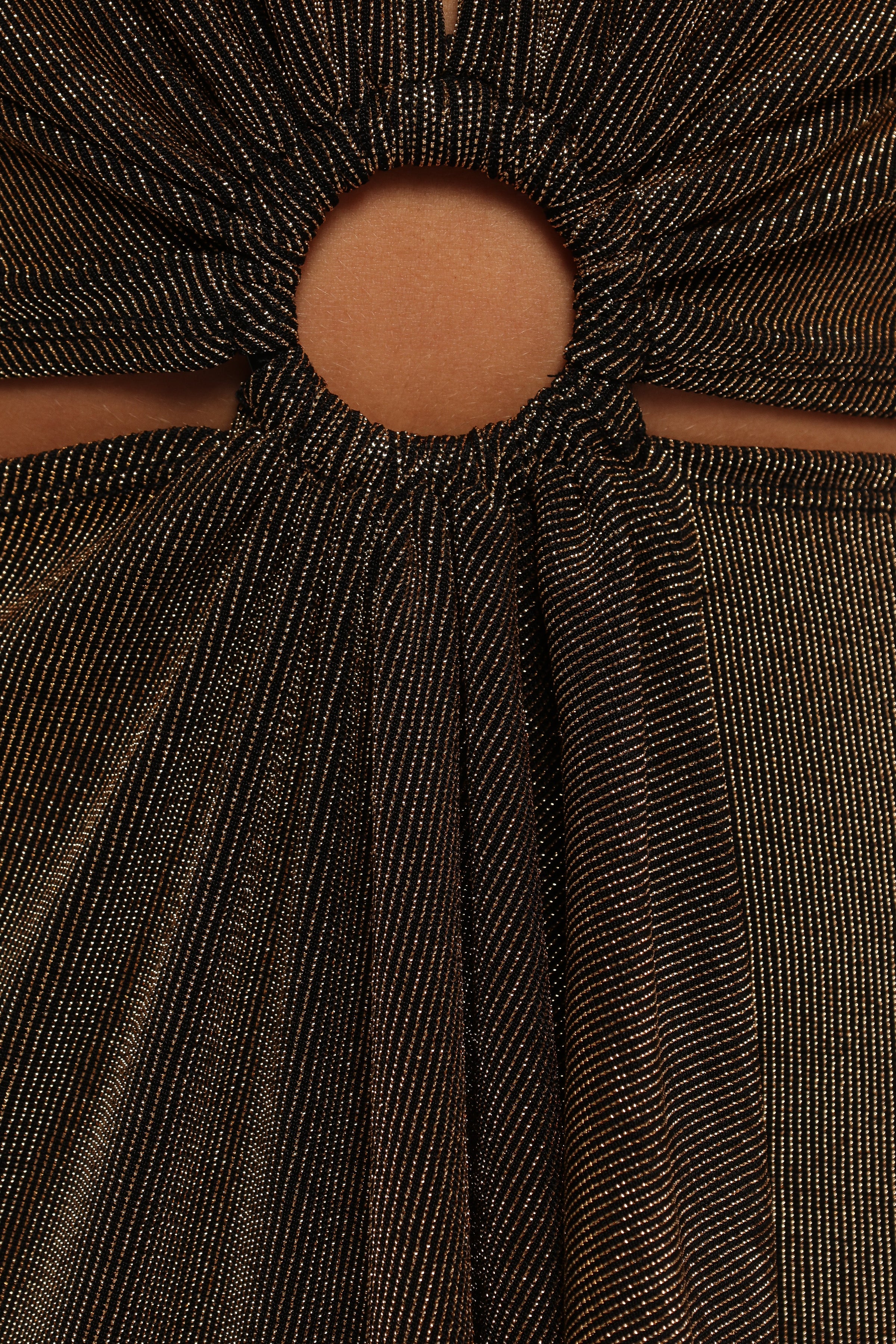 Petal and Pup USA DRESSES Blanca Cut Out Maxi Dress - Black/Rose Gold