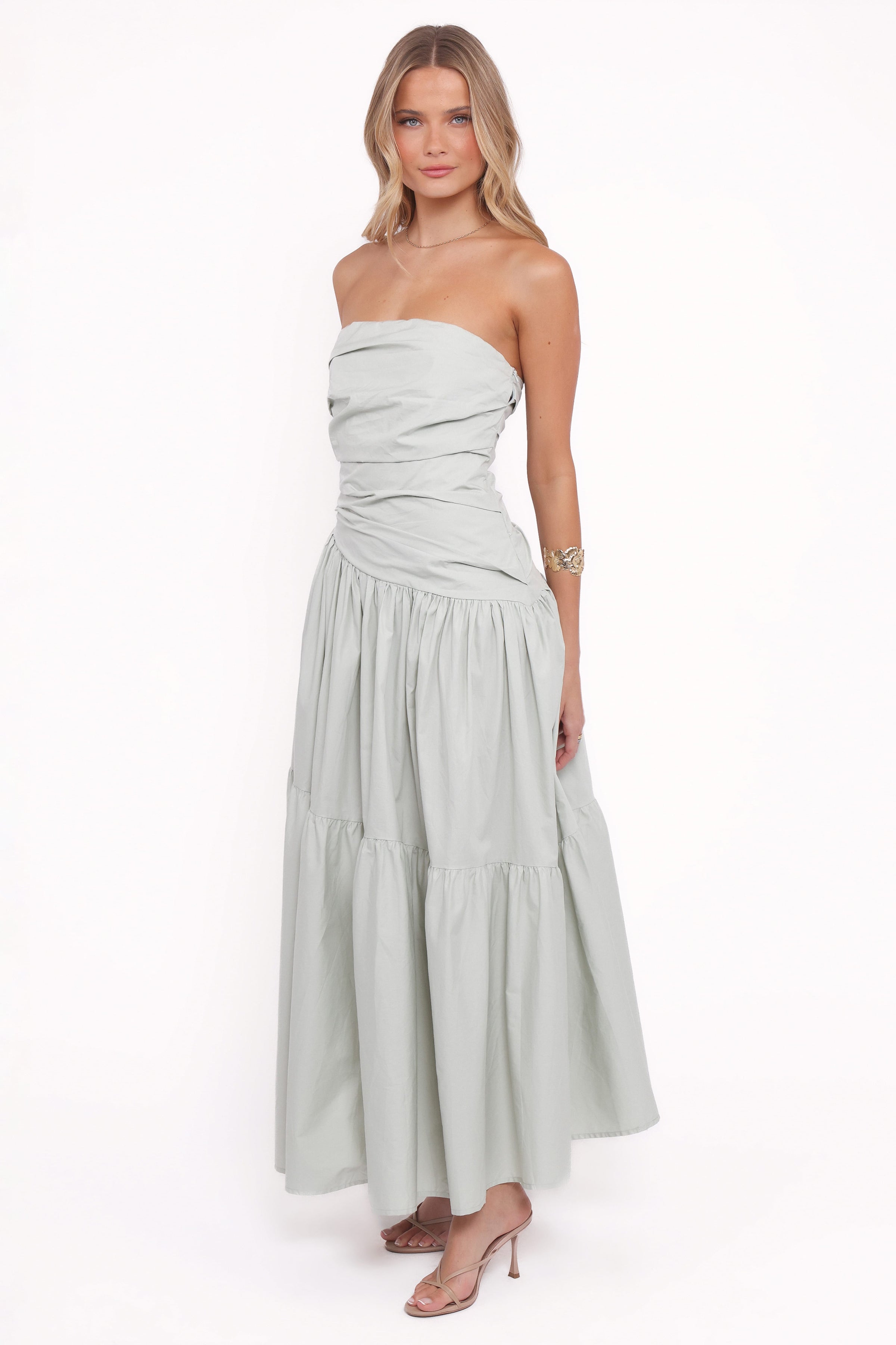 Petal and Pup USA DRESSES Blanche Strapless Maxi Dress - Mint