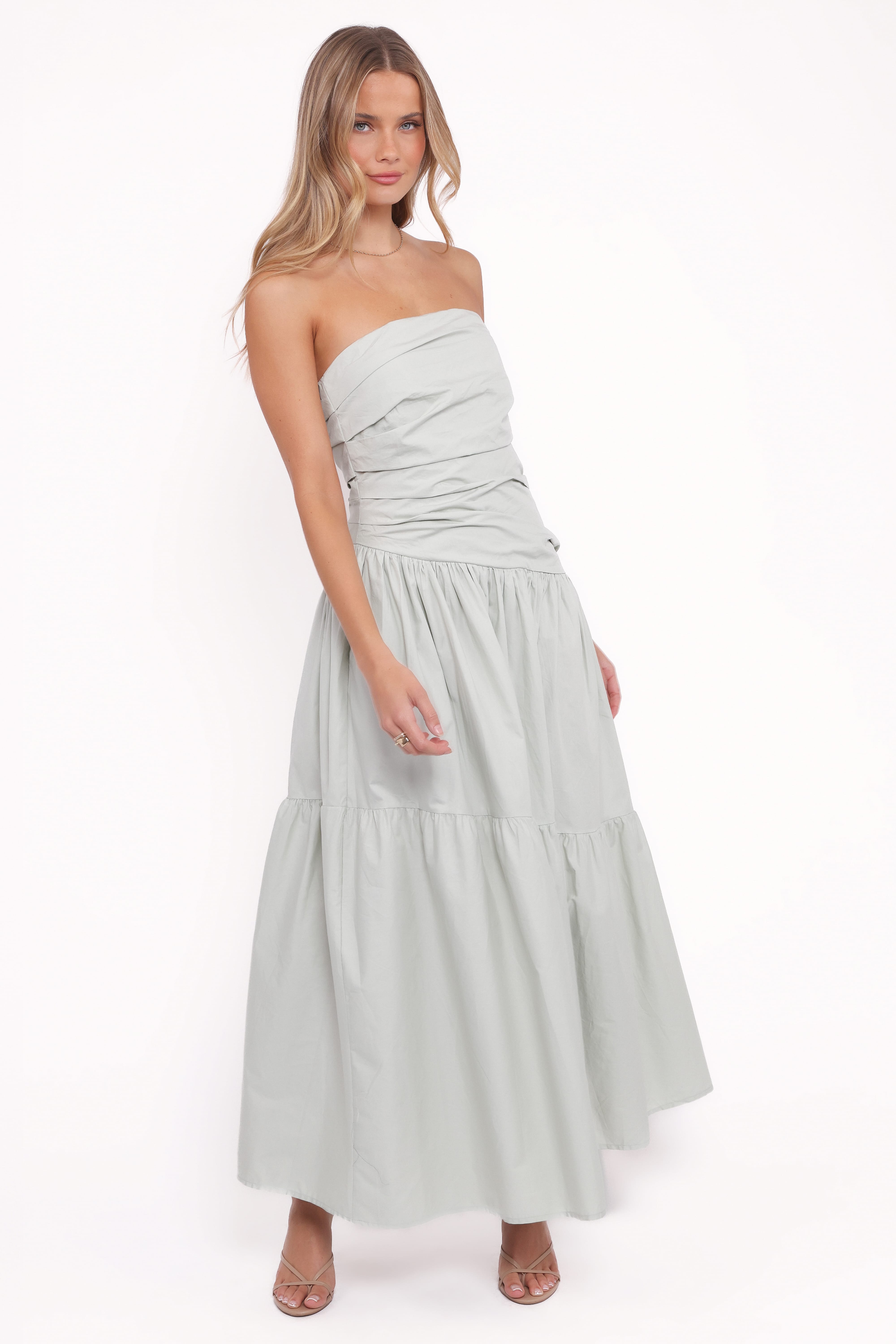 Petal and Pup USA DRESSES Blanche Strapless Maxi Dress - Mint