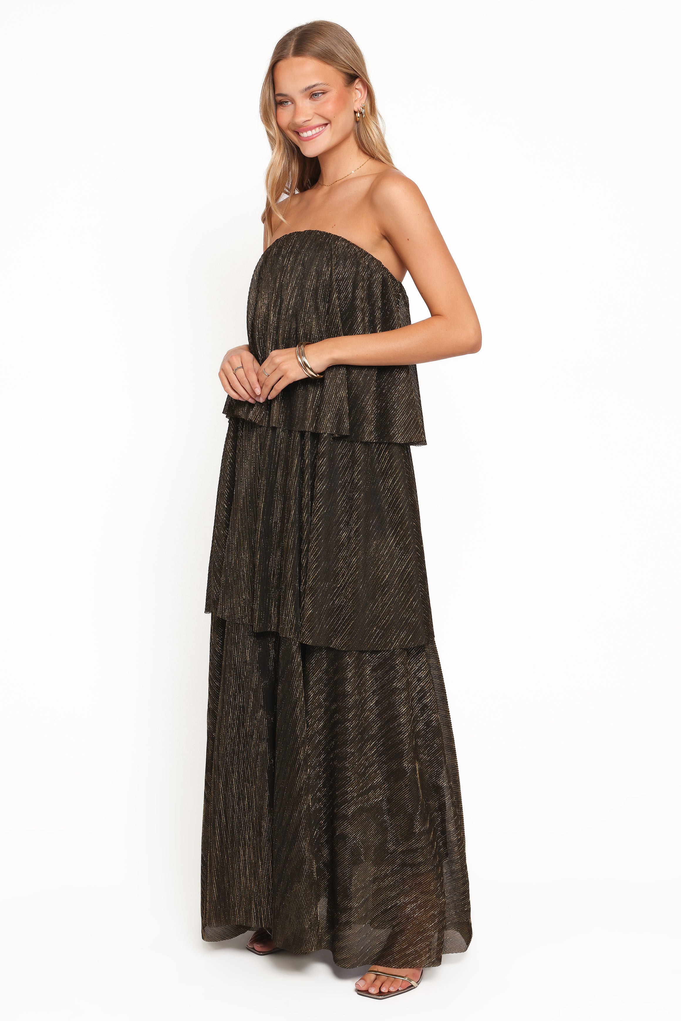 Petal and Pup USA DRESSES Bloom Strapless Maxi Dress - Black