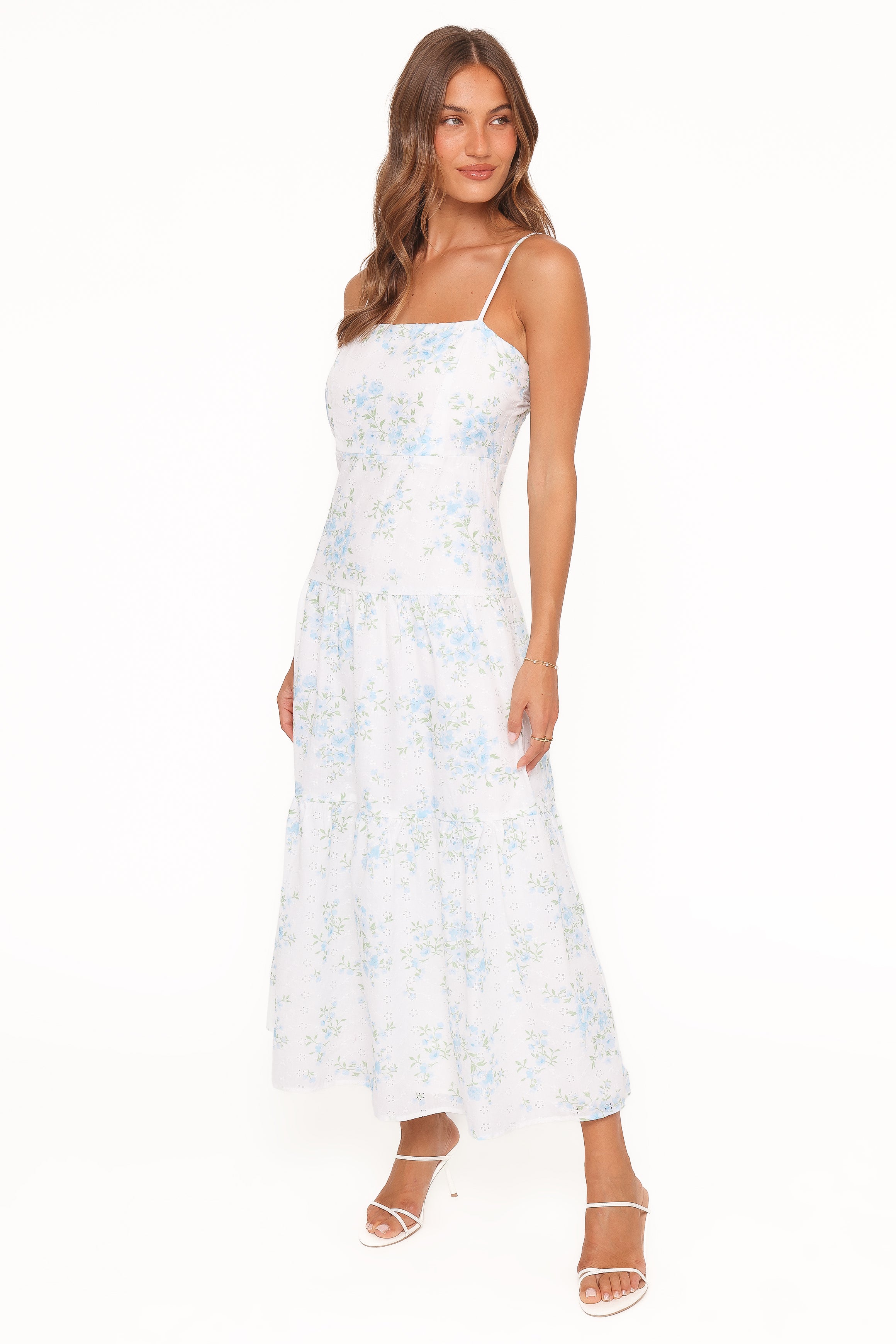 Petal and Pup USA DRESSES Botanique Midi Dress - Blue Floral