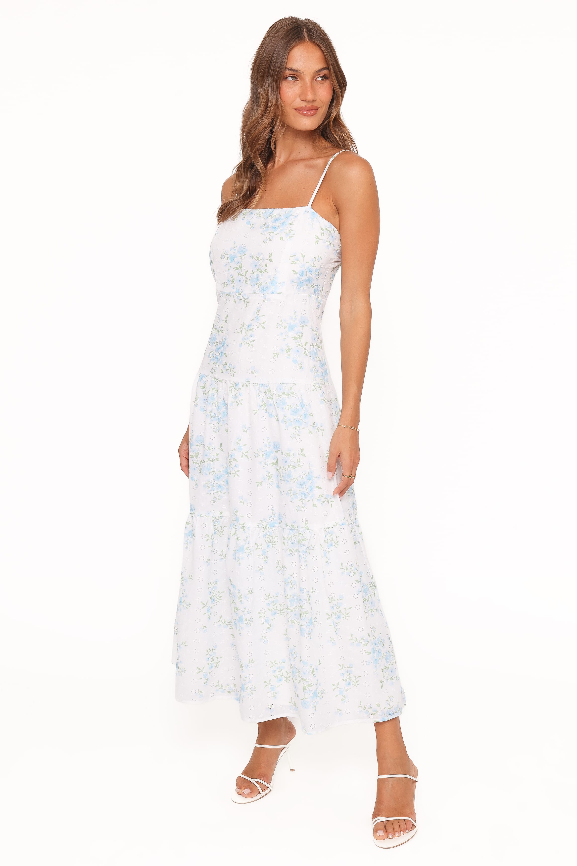 Petal and Pup USA DRESSES Botanique Midi Dress - Blue Floral