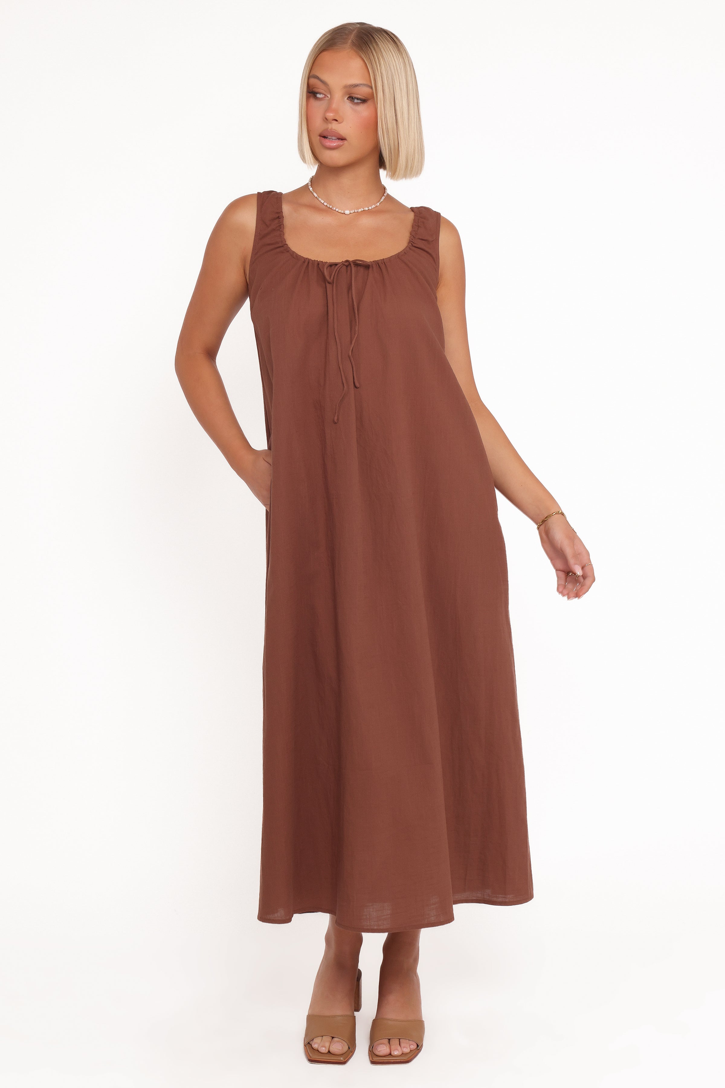Petal and Pup USA DRESSES Bowman Maxi Dress - Chocolate Brown