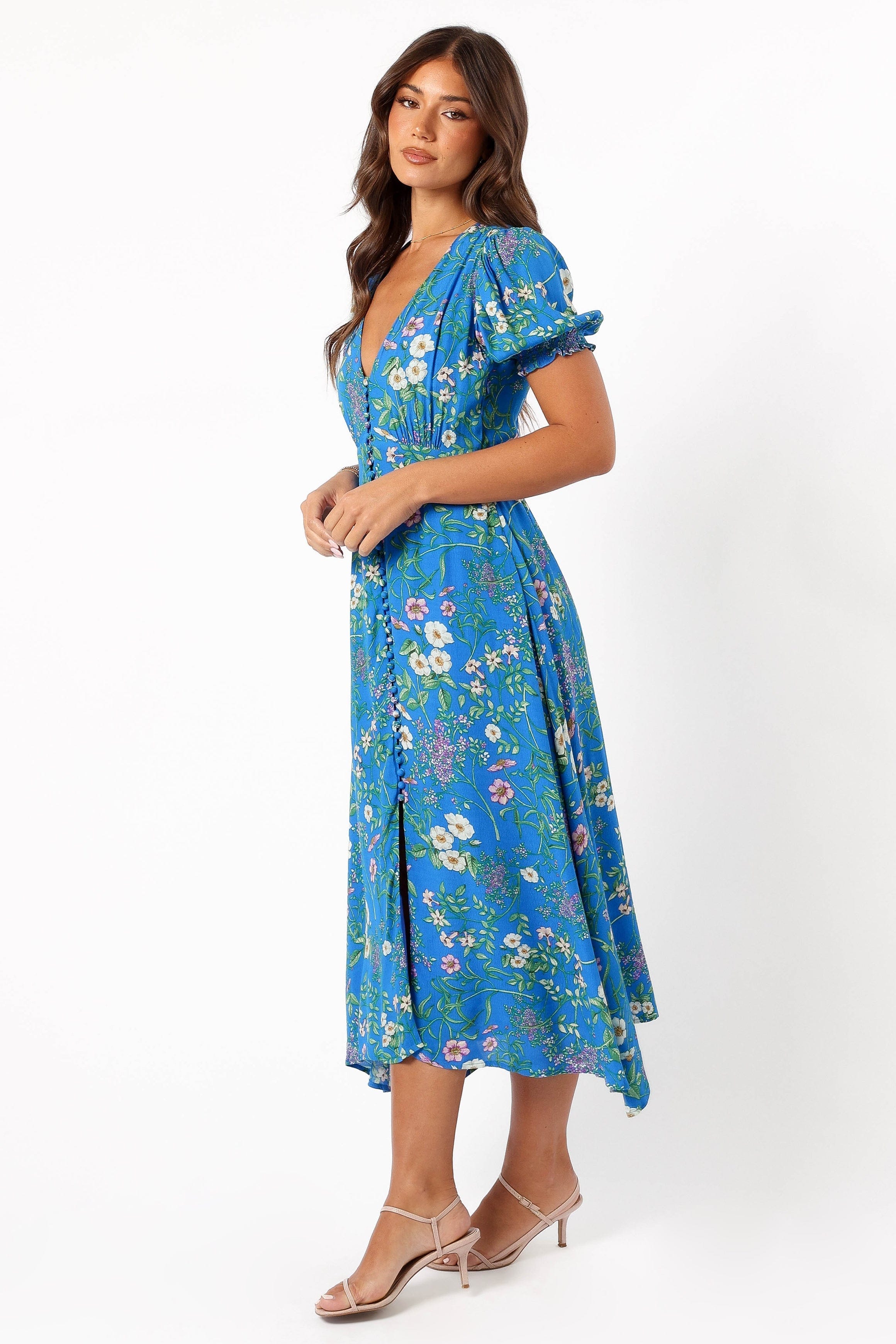 Petal and Pup USA DRESSES Brax Floral Dress - Blue Ivy