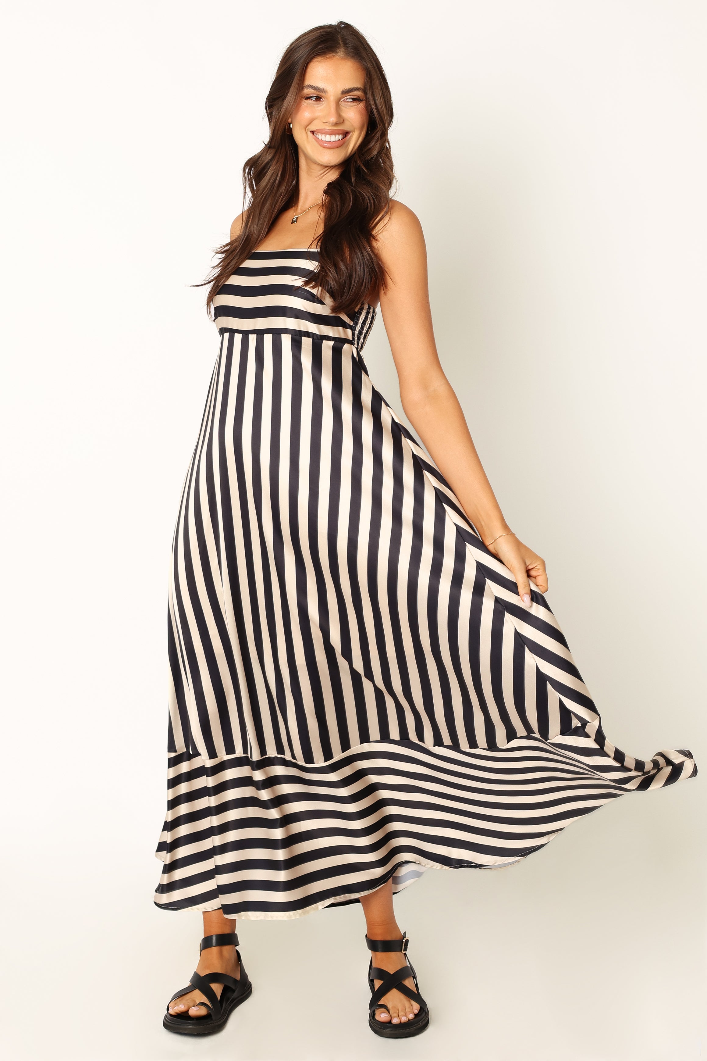 Petal and Pup USA DRESSES Brea Maxi Dress - Black Stripe
