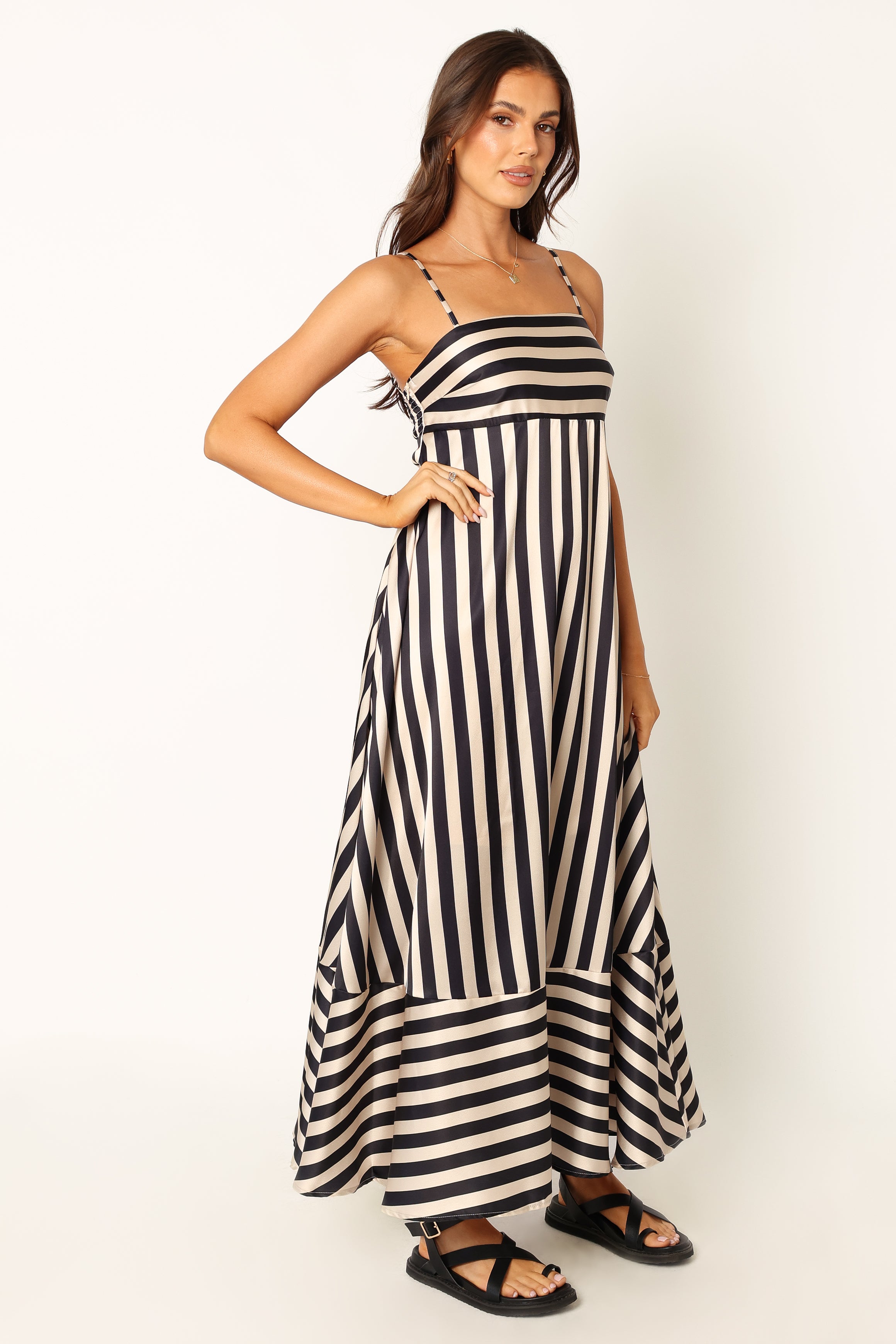 Petal and Pup USA DRESSES Brea Maxi Dress - Black Stripe