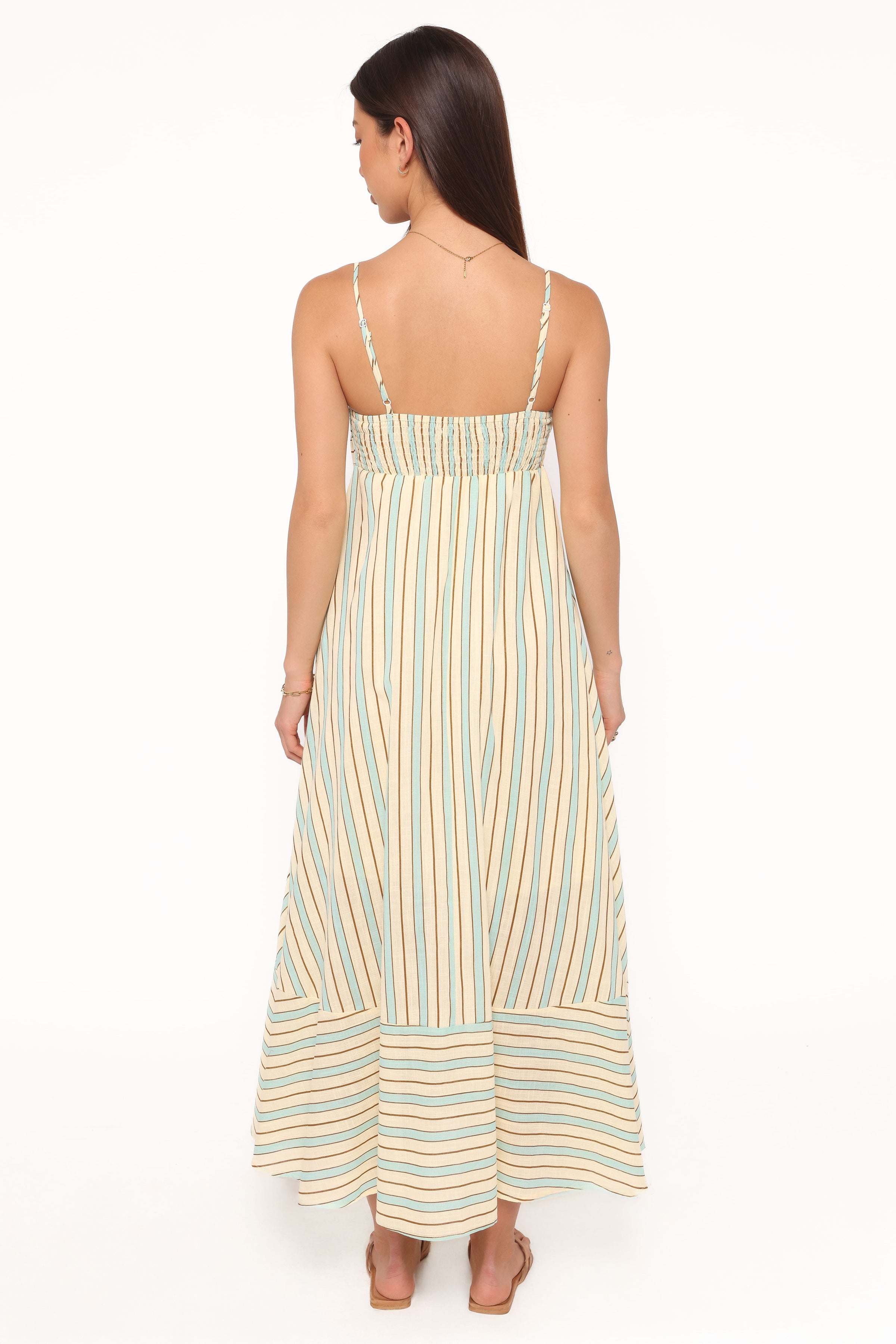 Petal and Pup USA DRESSES Brea Maxi Dress - Green Stripe