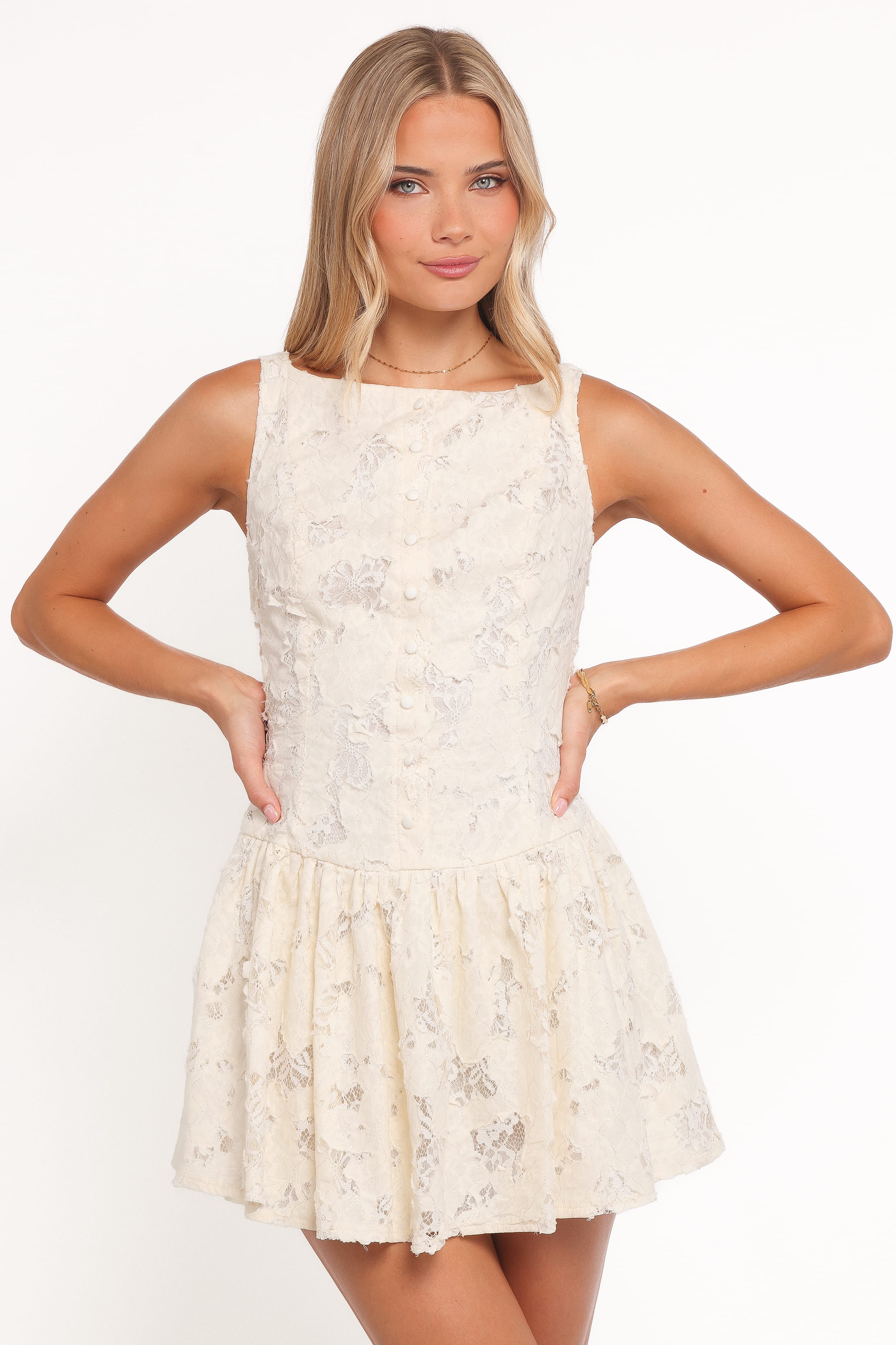 Petal and Pup USA DRESSES Briar Lace Mini Dress - Cream