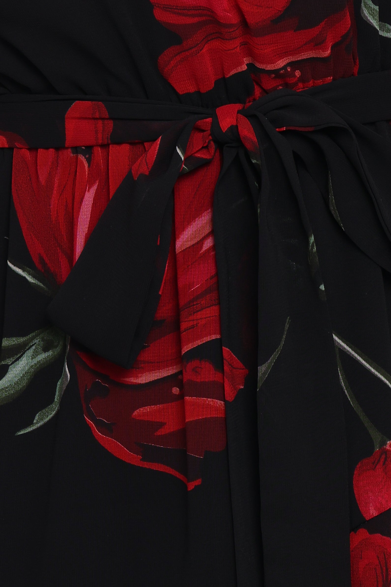 Petal and Pup USA DRESSES Brigette One Shoulder Tiered Midi Dress - Red Floral