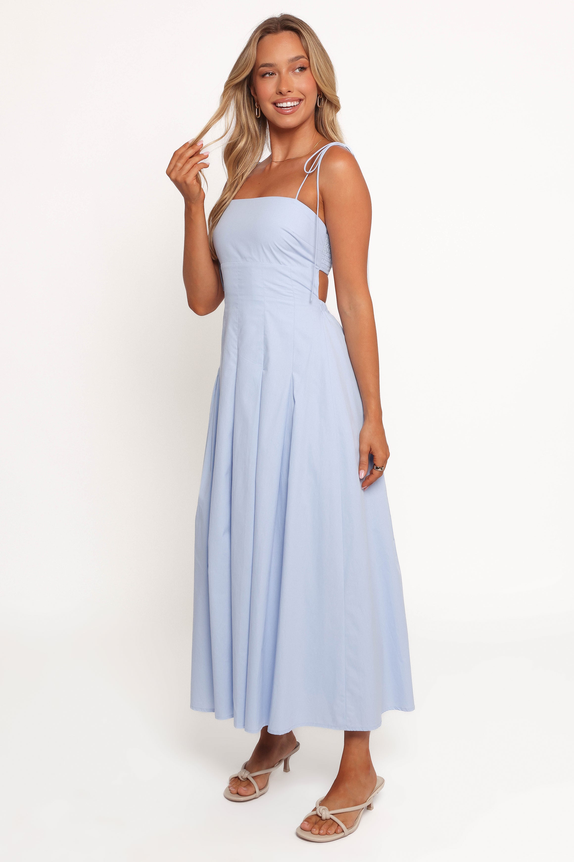 Petal and Pup USA DRESSES Briony Midi Dress - Blue