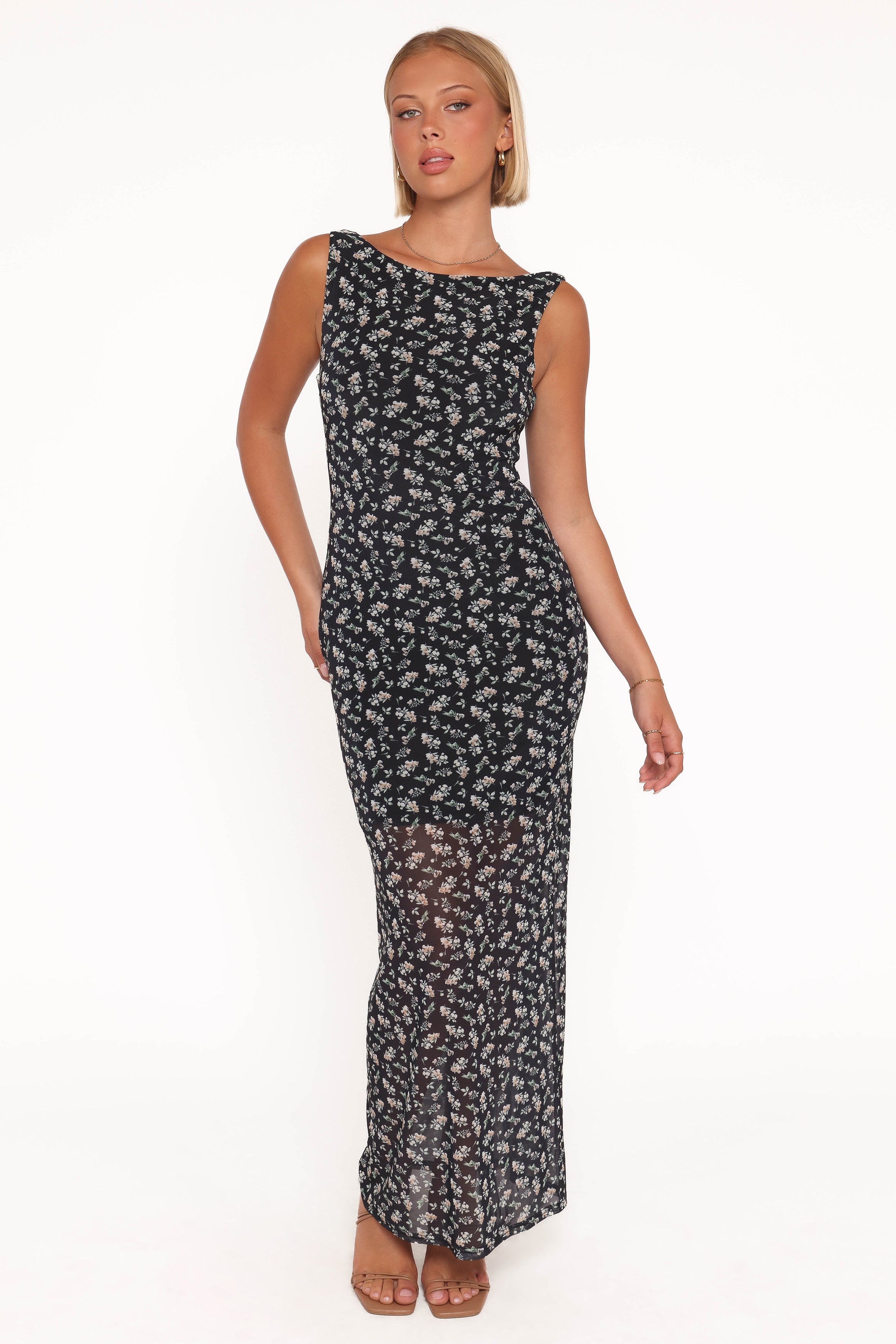 Petal and Pup USA DRESSES Brissa Maxi Dress - Black Floral