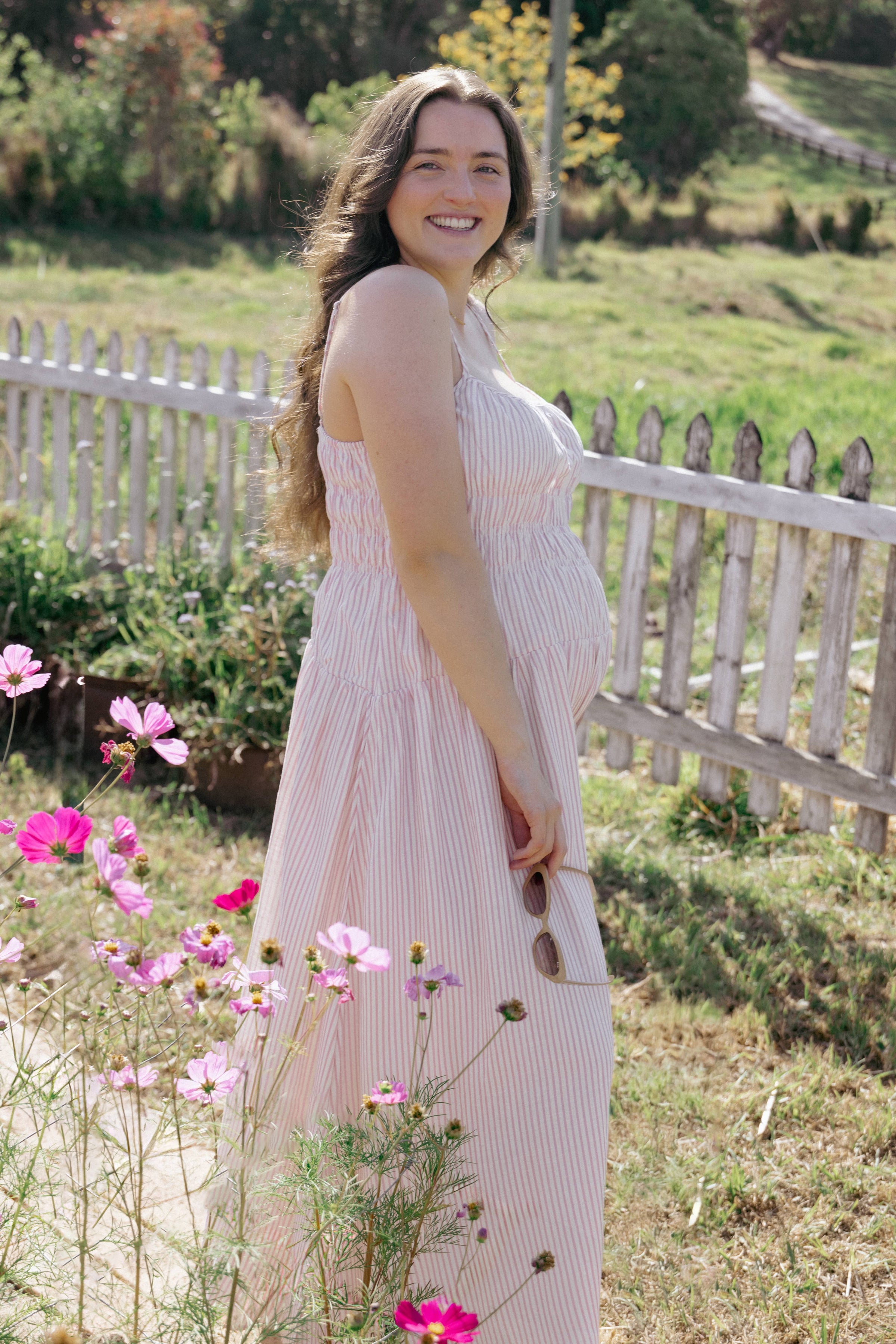 Petal and Pup USA DRESSES Brittany Maxi Dress - Pink Stripe